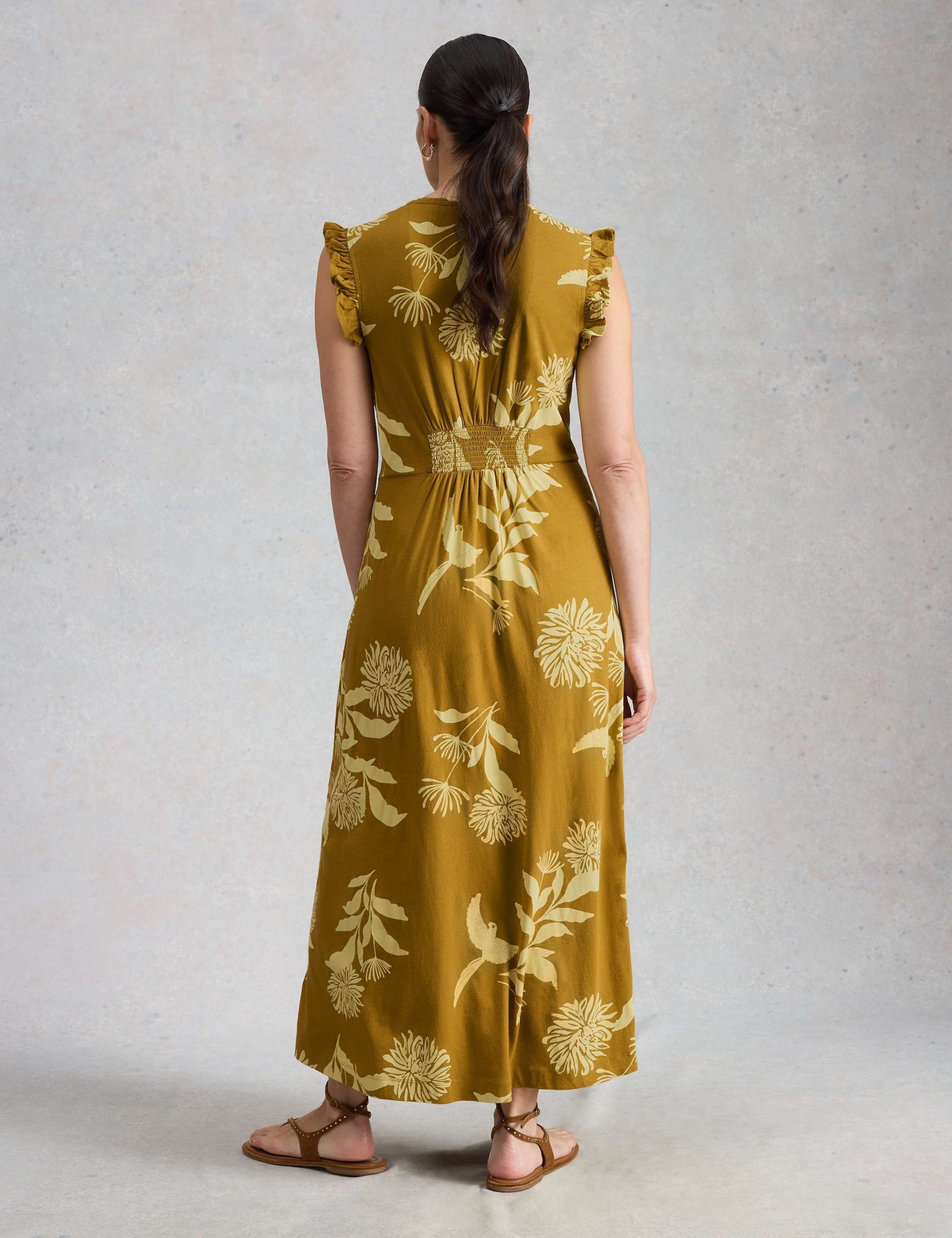 Cotton Modal Floral V-Neck Maxi Waisted Dress 3 of 6
