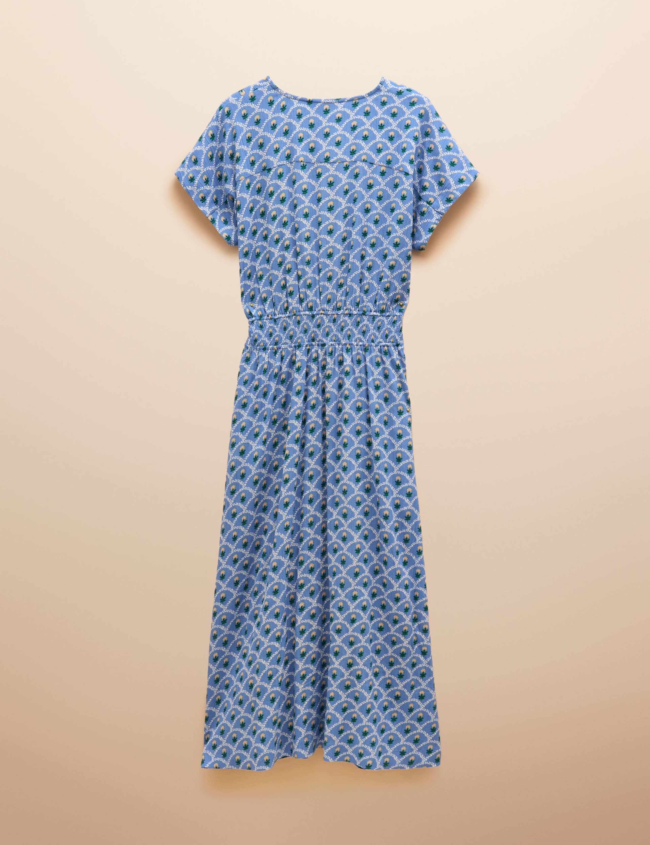 Floral Notch Neck Midaxi Waisted Dress 7 of 7
