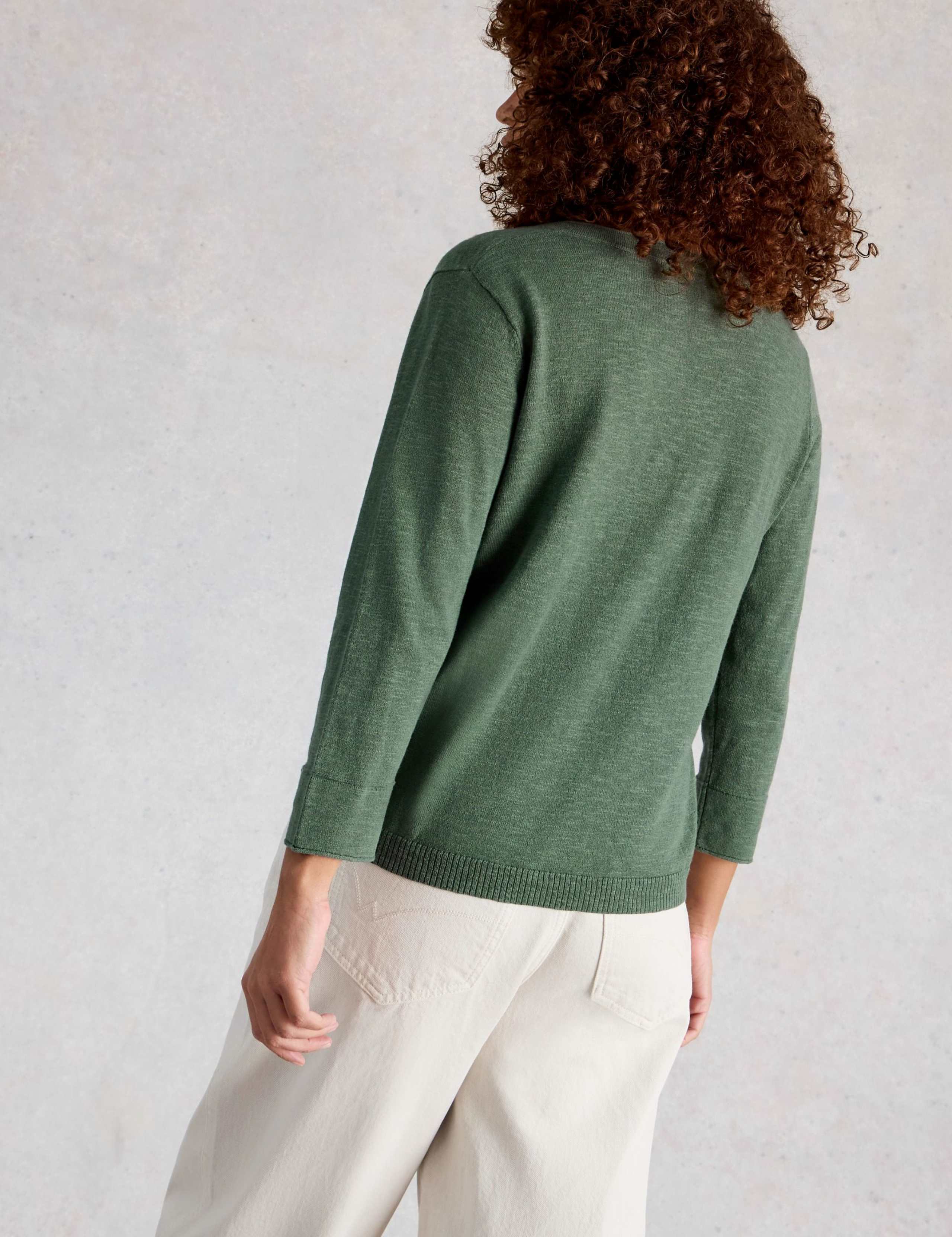 Linen Blend V-Neck Jumper 4 of 6