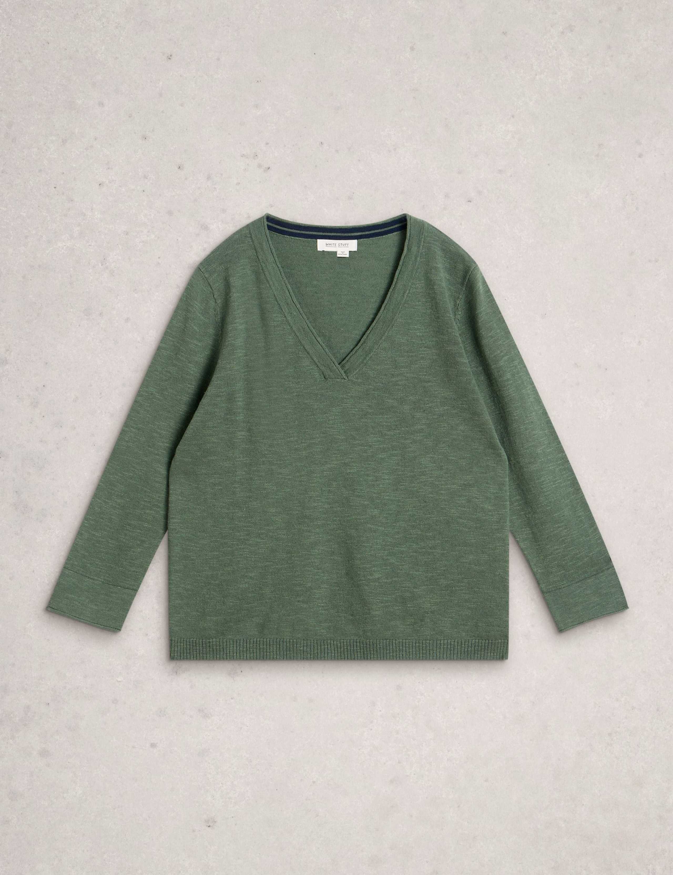 Linen Blend V-Neck Jumper 2 of 6