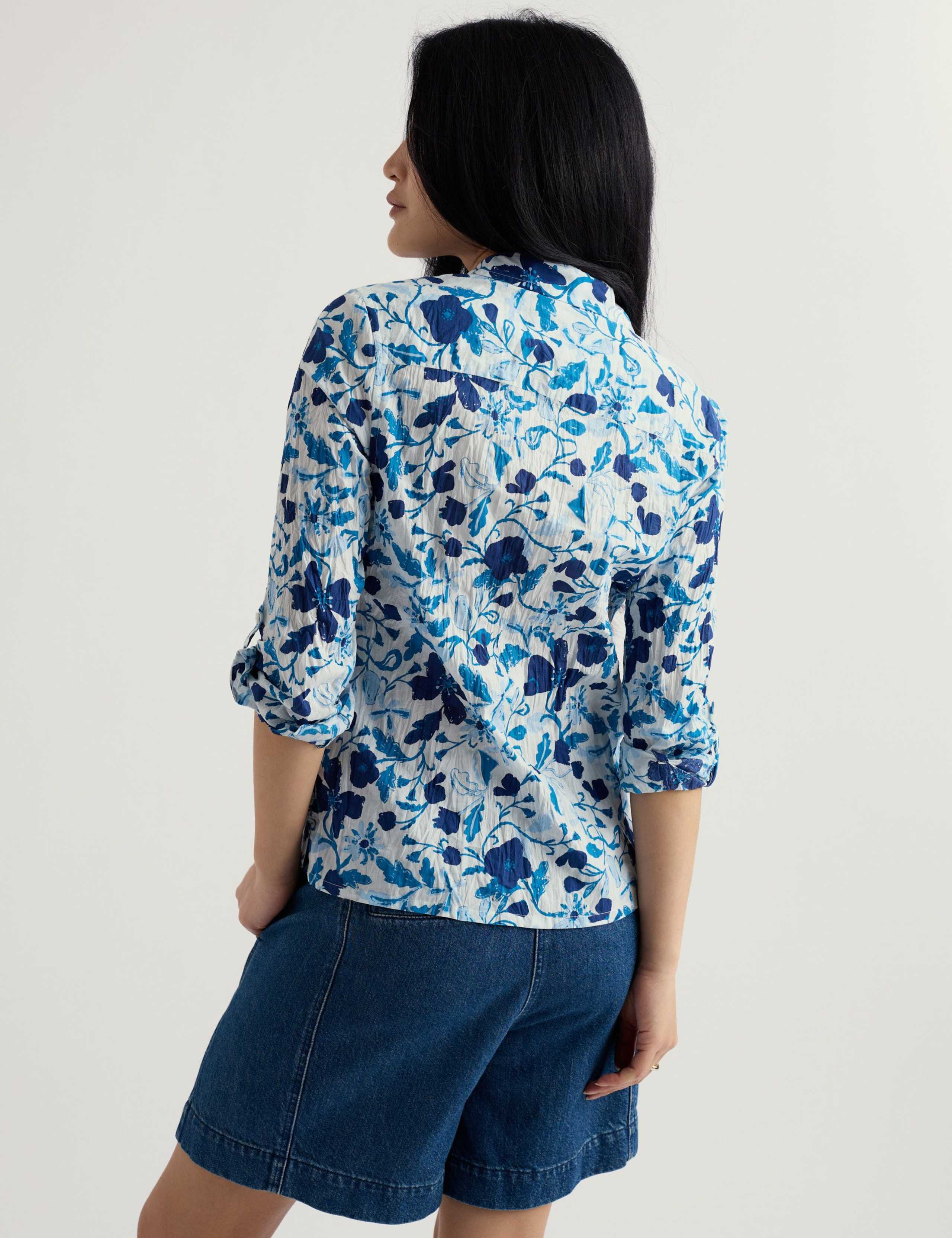 Pure Cotton Floral Textured Shirt 4 of 6