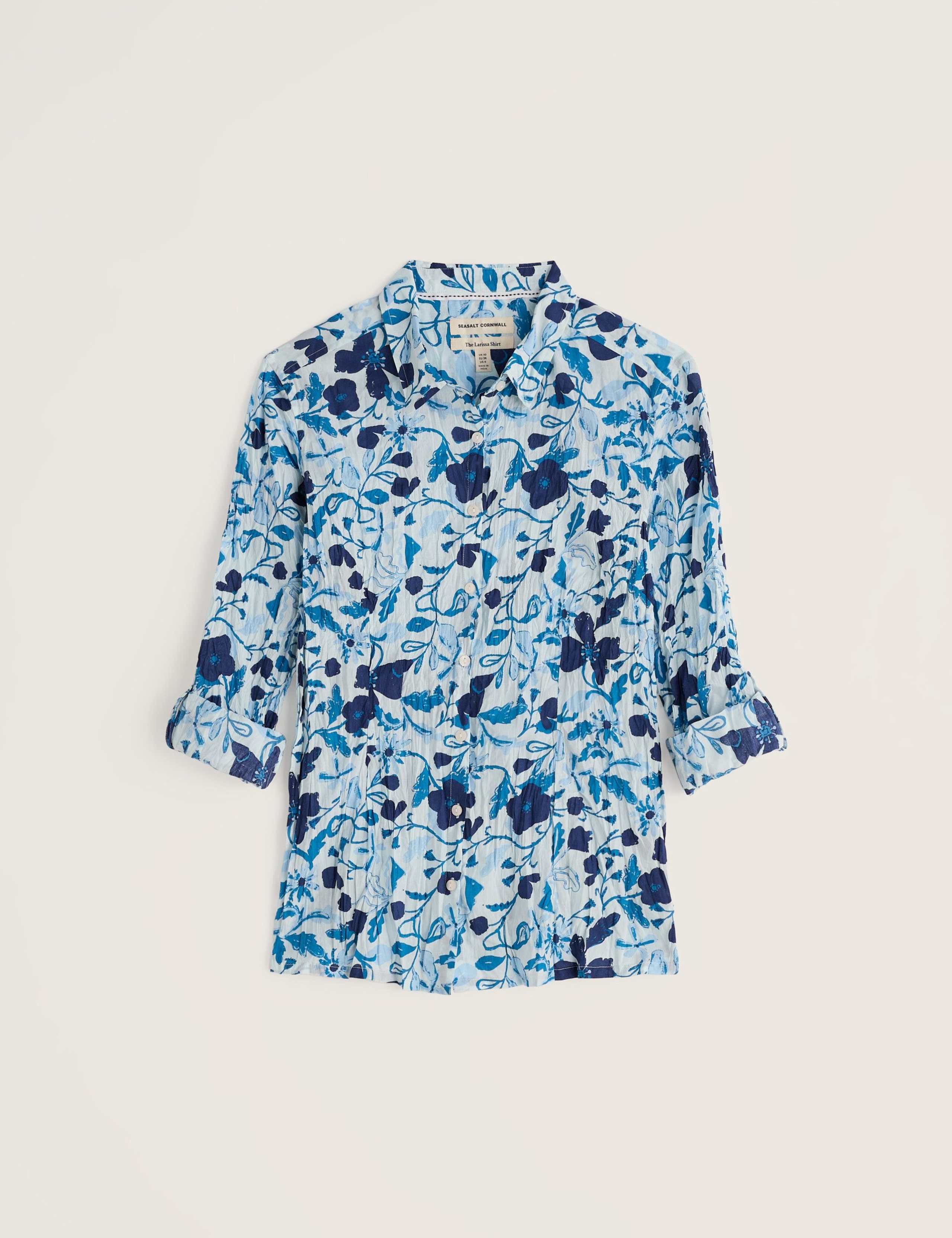 Pure Cotton Floral Textured Shirt 2 of 6