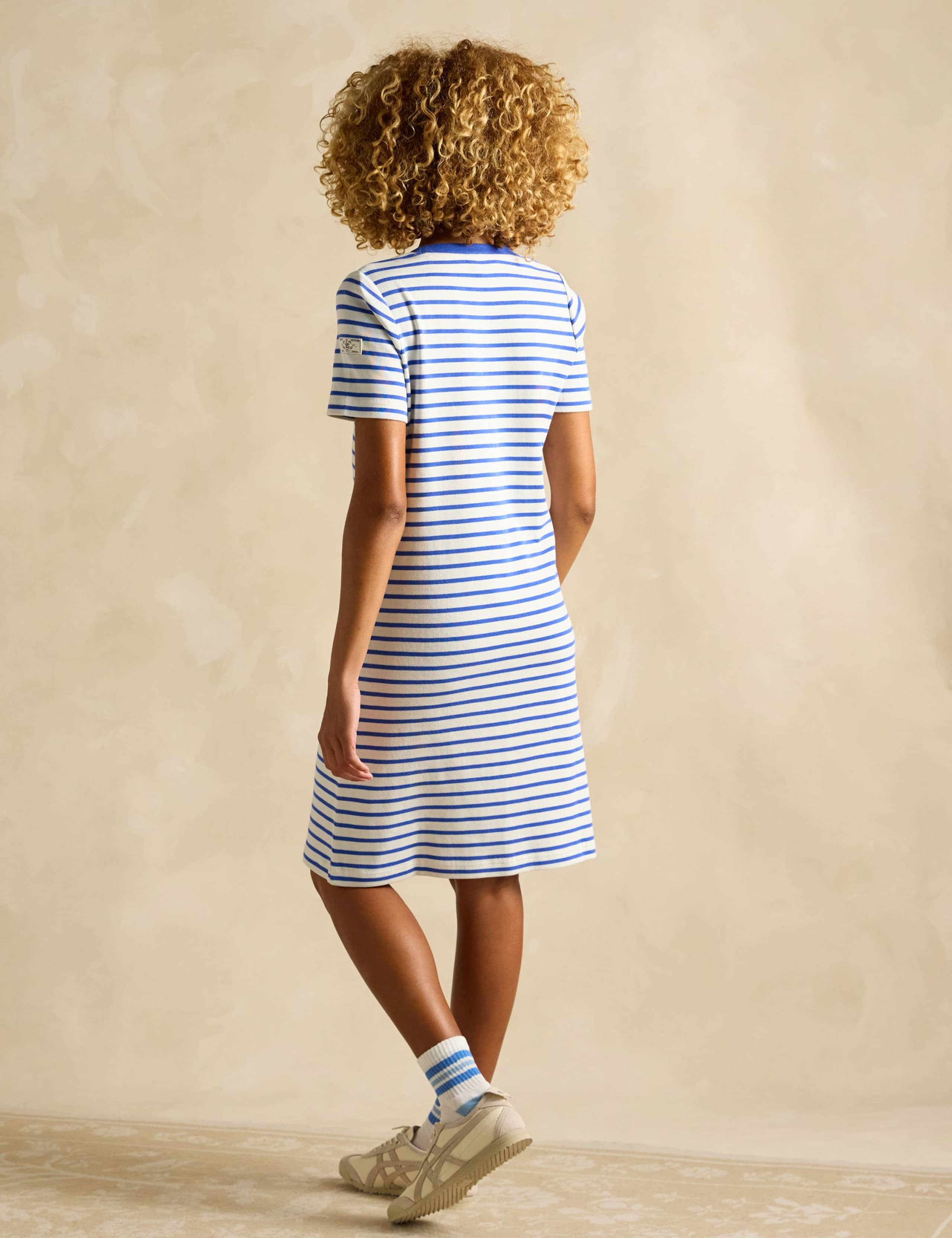 Jersey Striped Knee Length T-Shirt Dress 3 of 3