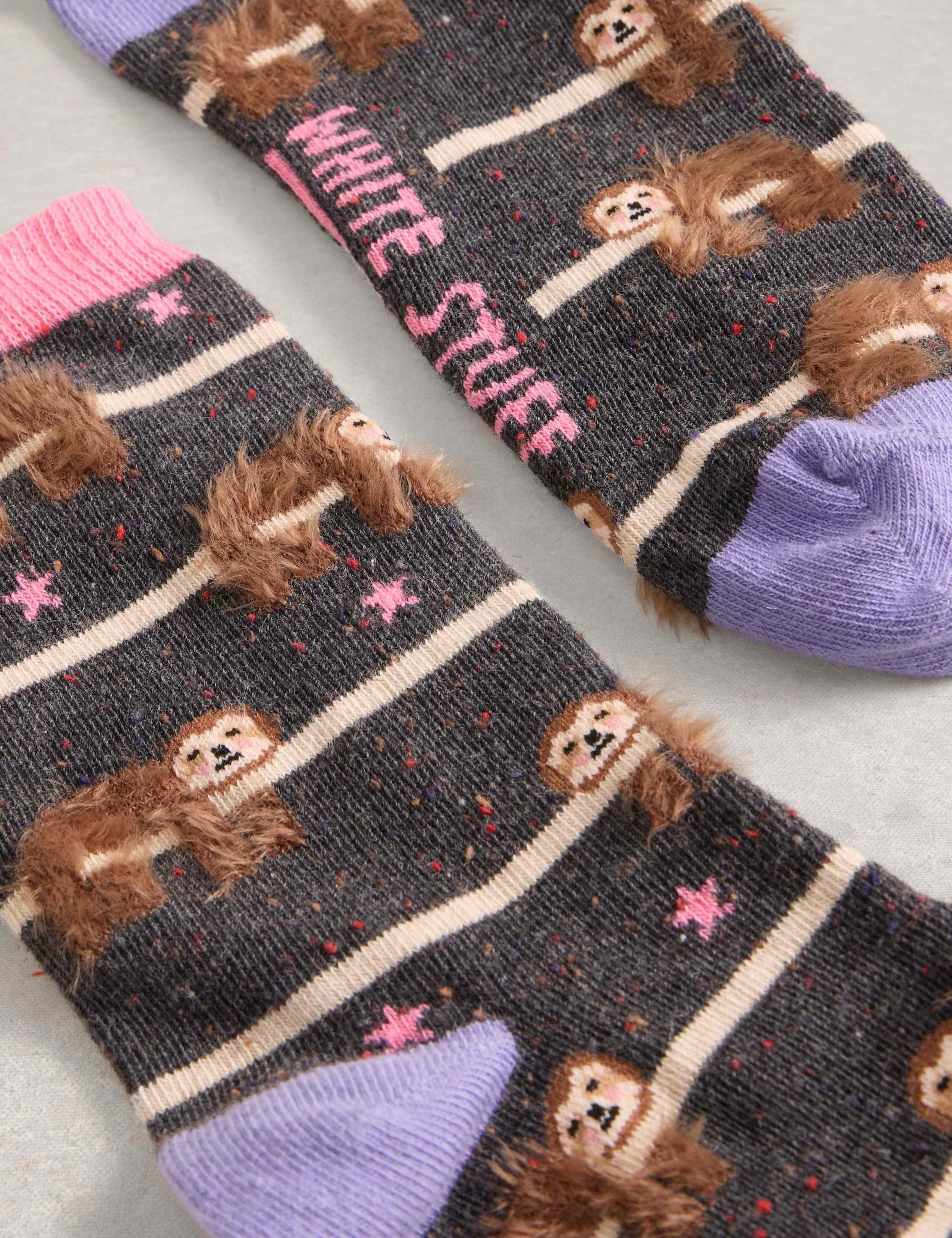 Cotton Rich Fluffy Ankle High Socks 2 of 2