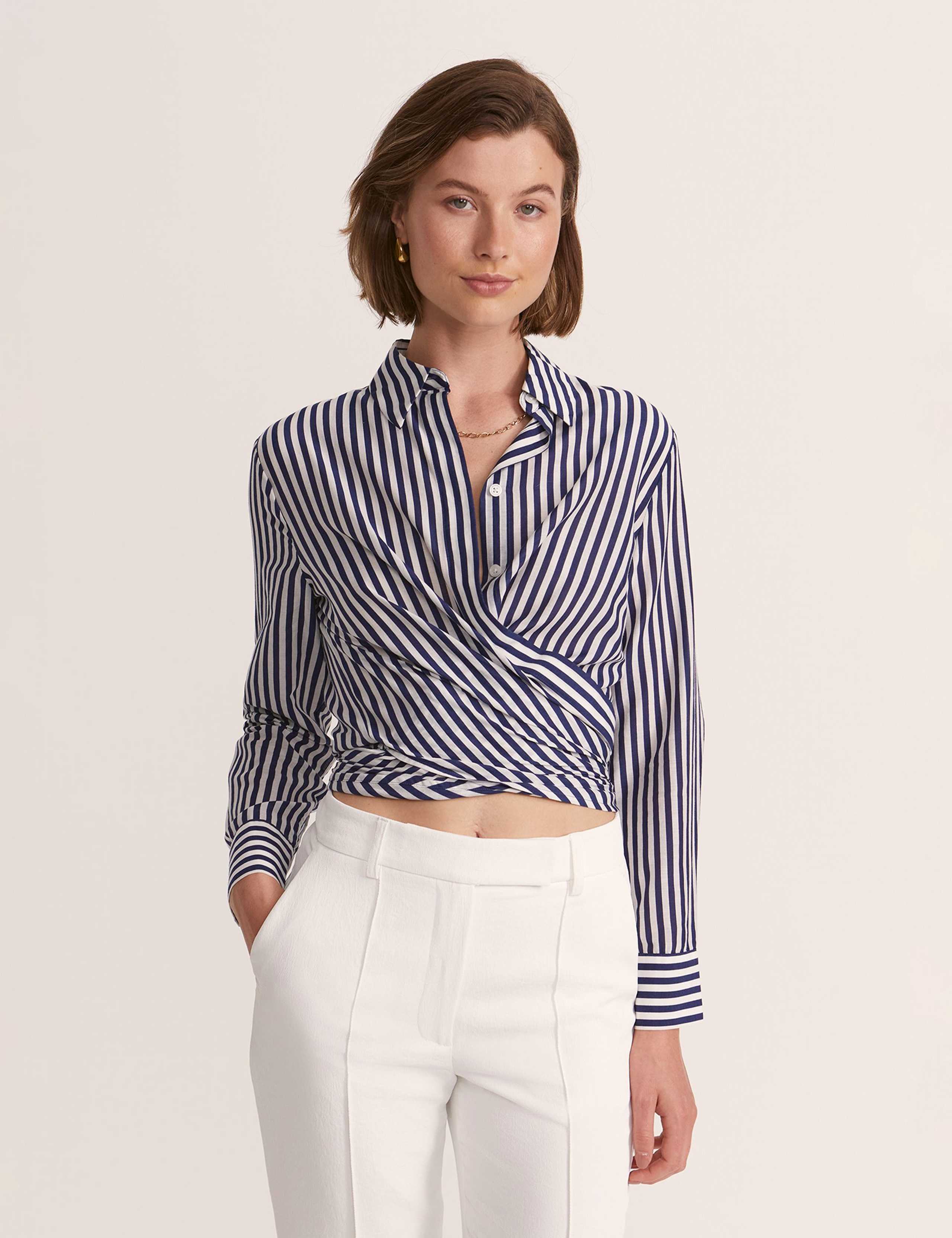 Cotton Rich Striped Shirt with Silk 2 of 6
