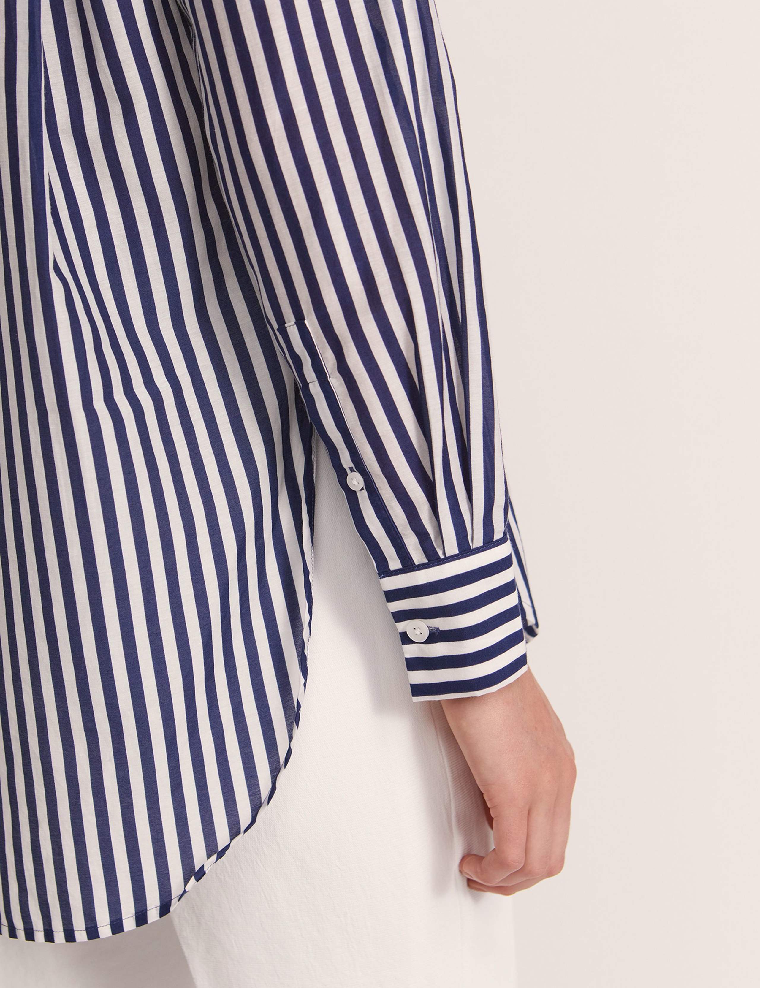 Cotton Rich Striped Shirt with Silk 6 of 6