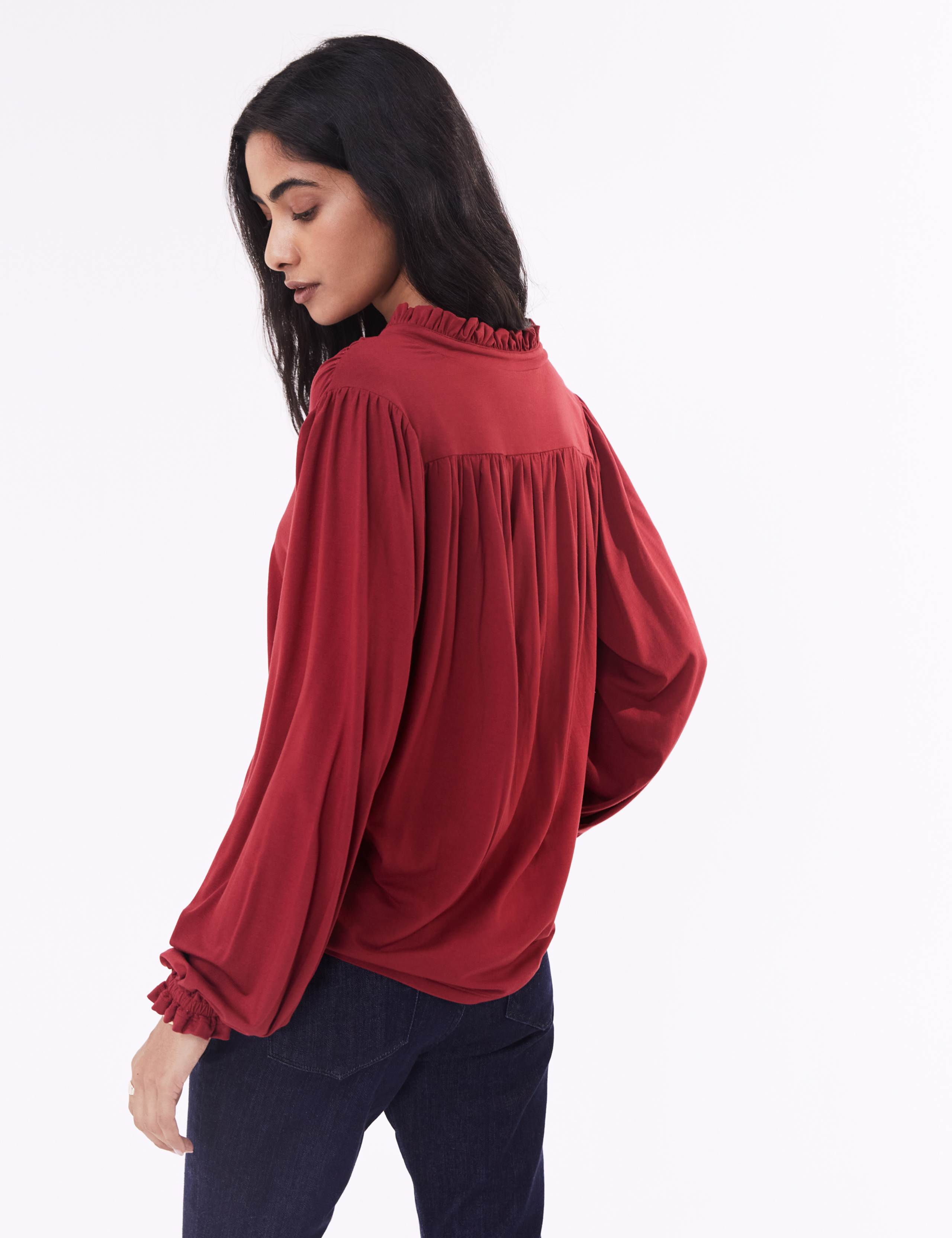 High Neck Frill Detail Button Through Blouse 2 of 3