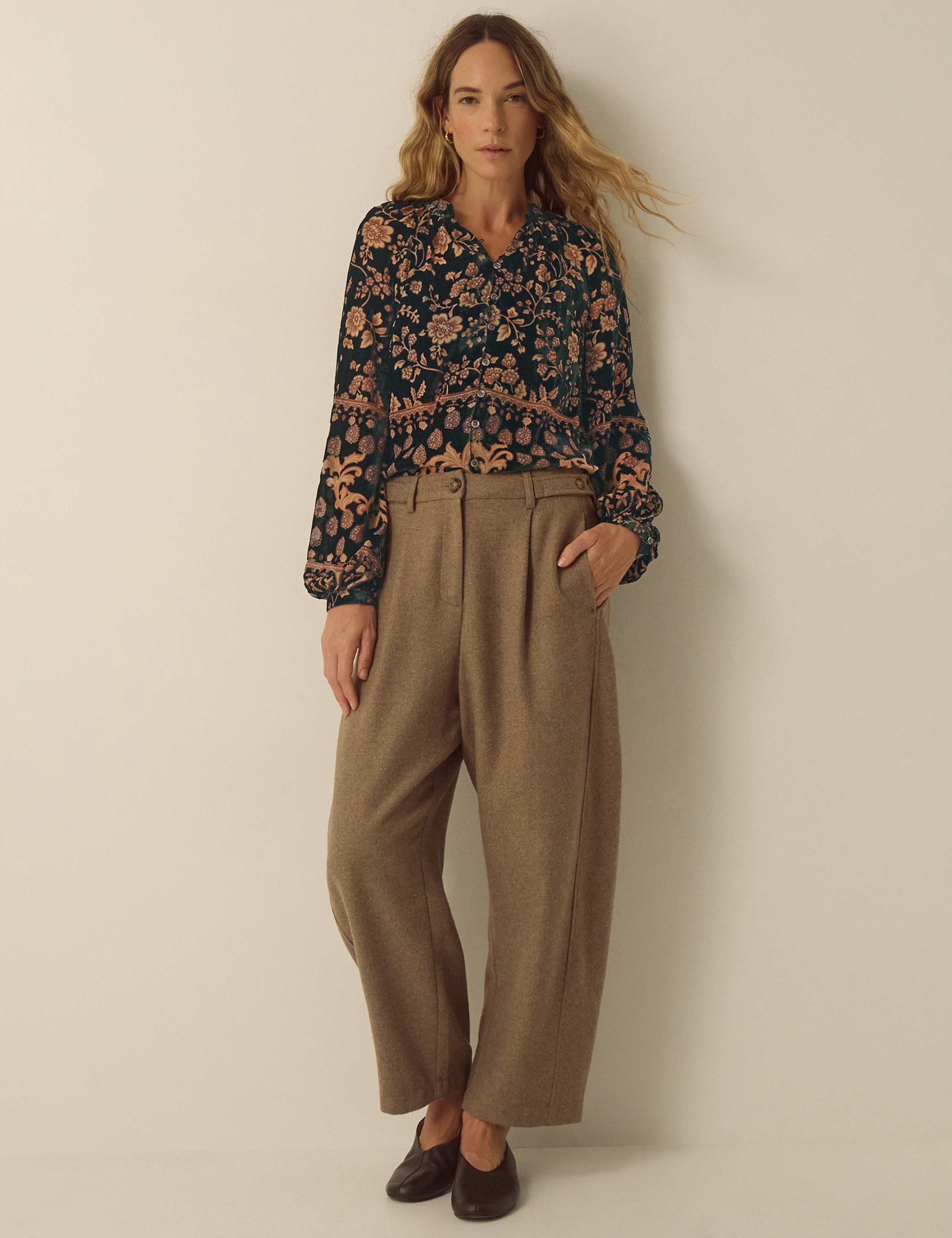 Velvet Devoré Print Collared Shirt 2 of 4