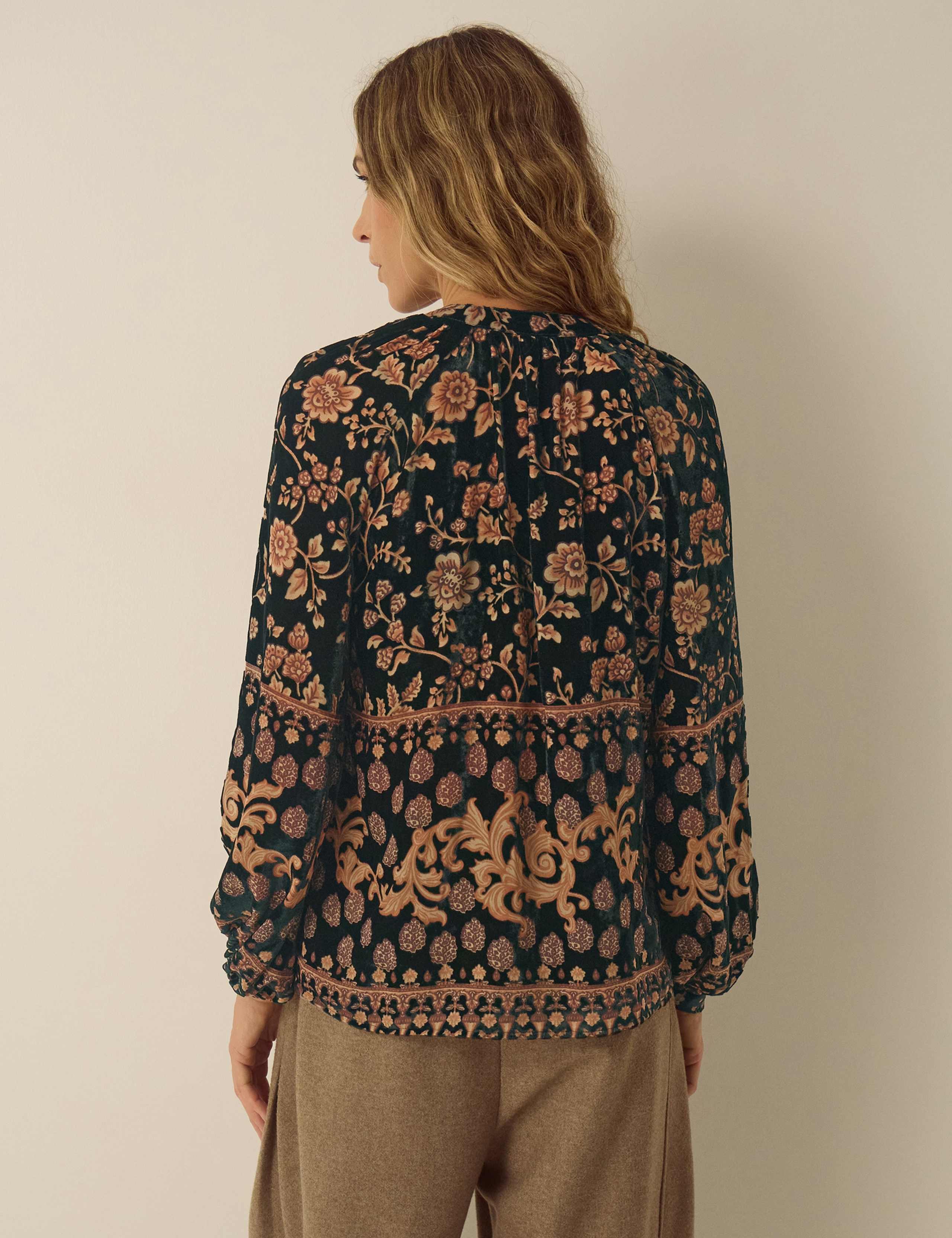 Velvet Devoré Print Collared Shirt 3 of 4