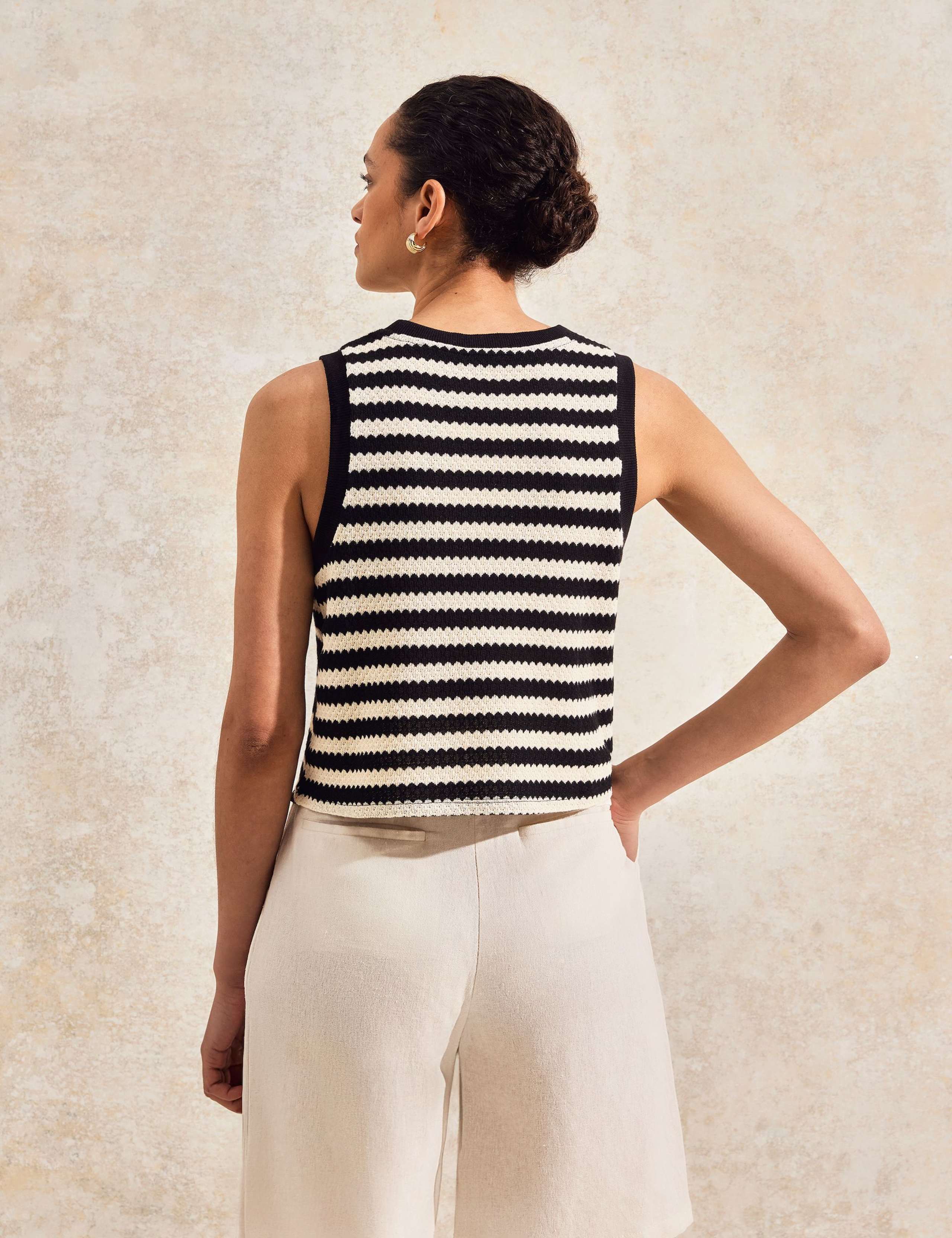 Cotton Blend Striped Vest 6 of 6