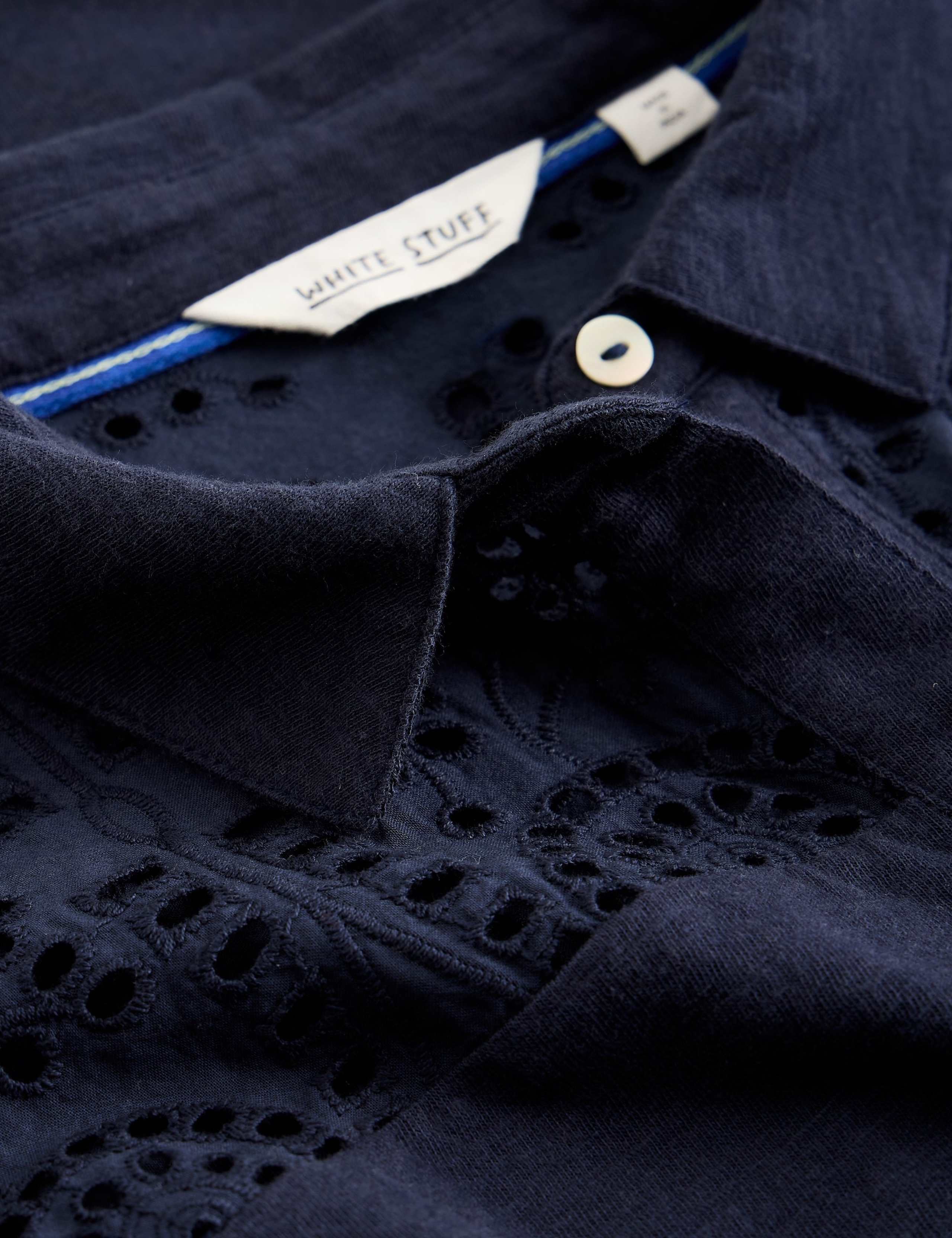 Pure Cotton Broderie Button Through Shirt 6 of 6