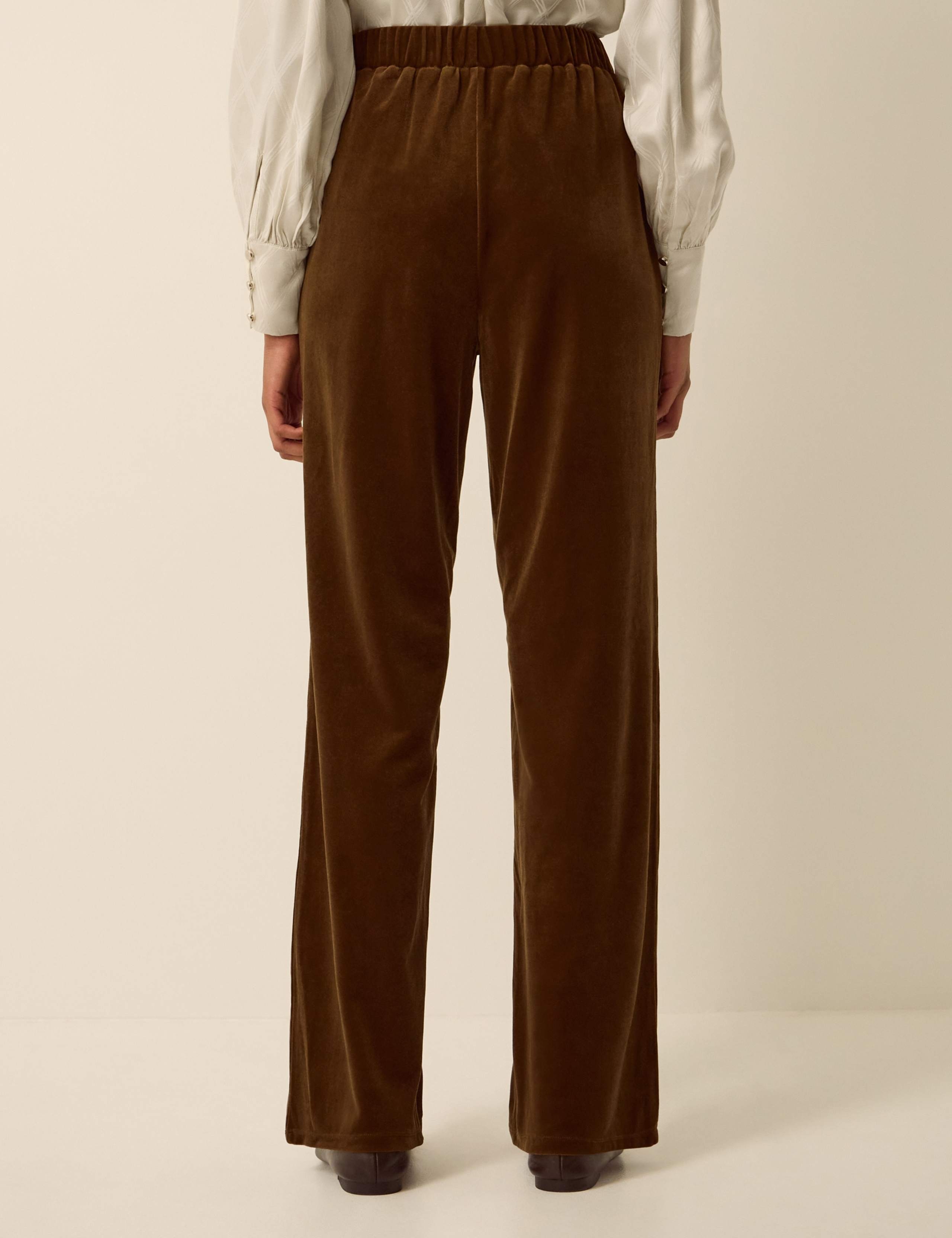 Velvet Straight Leg Trousers 3 of 4