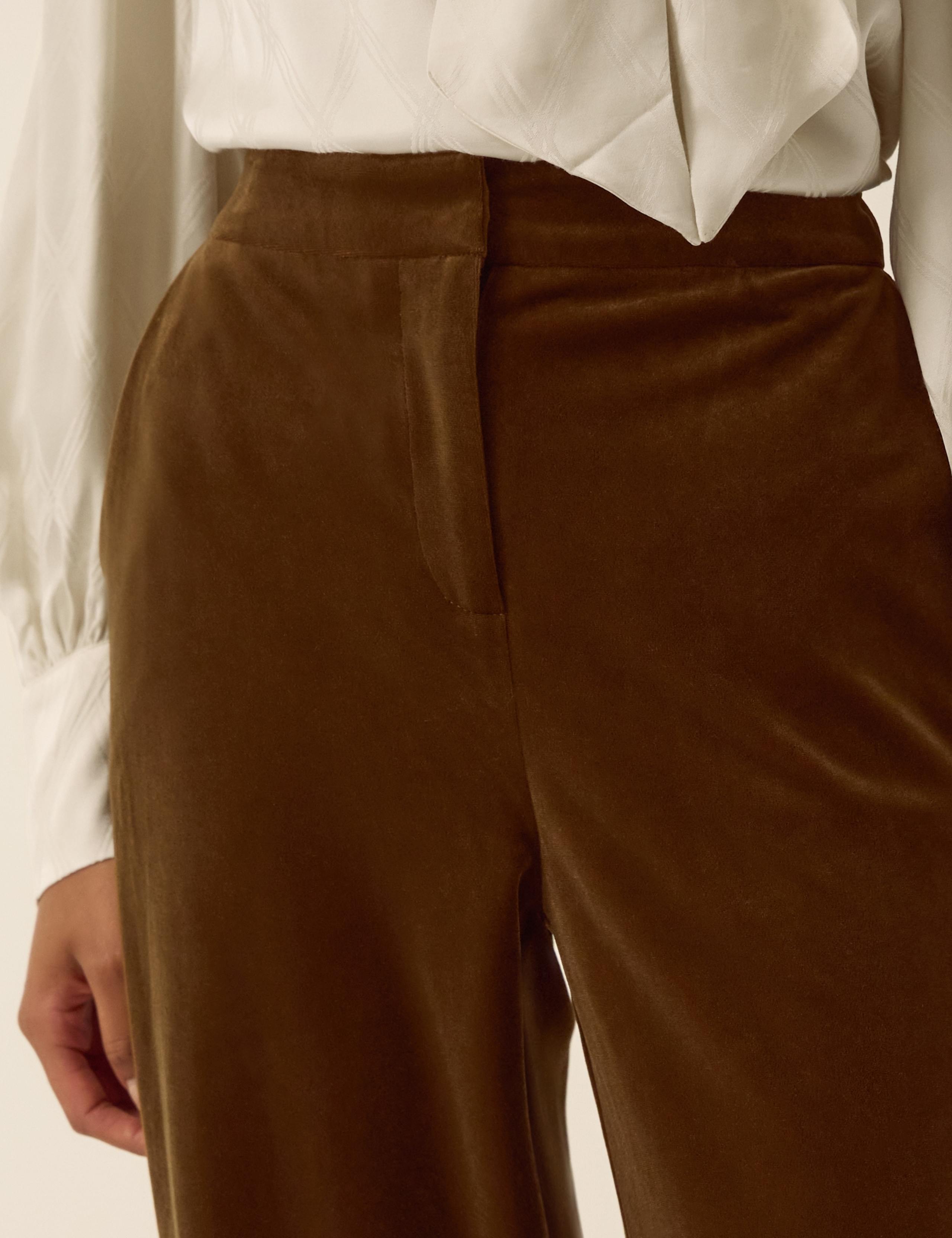 Velvet Straight Leg Trousers 4 of 4