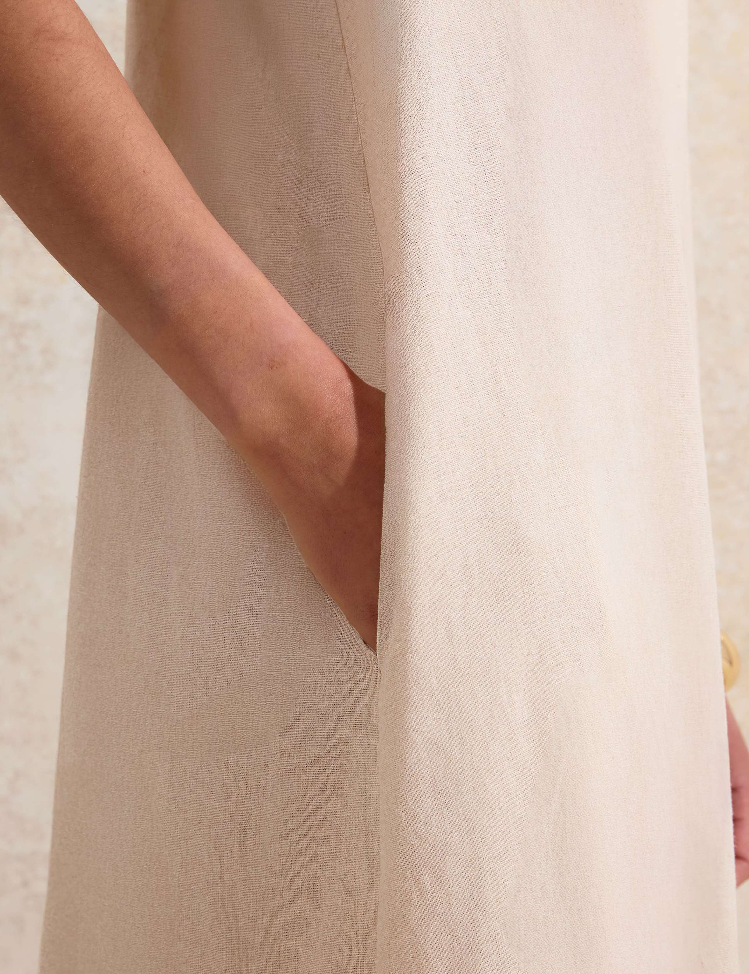 Linen Rich Tie Detail Maxi Slip Dress 6 of 8