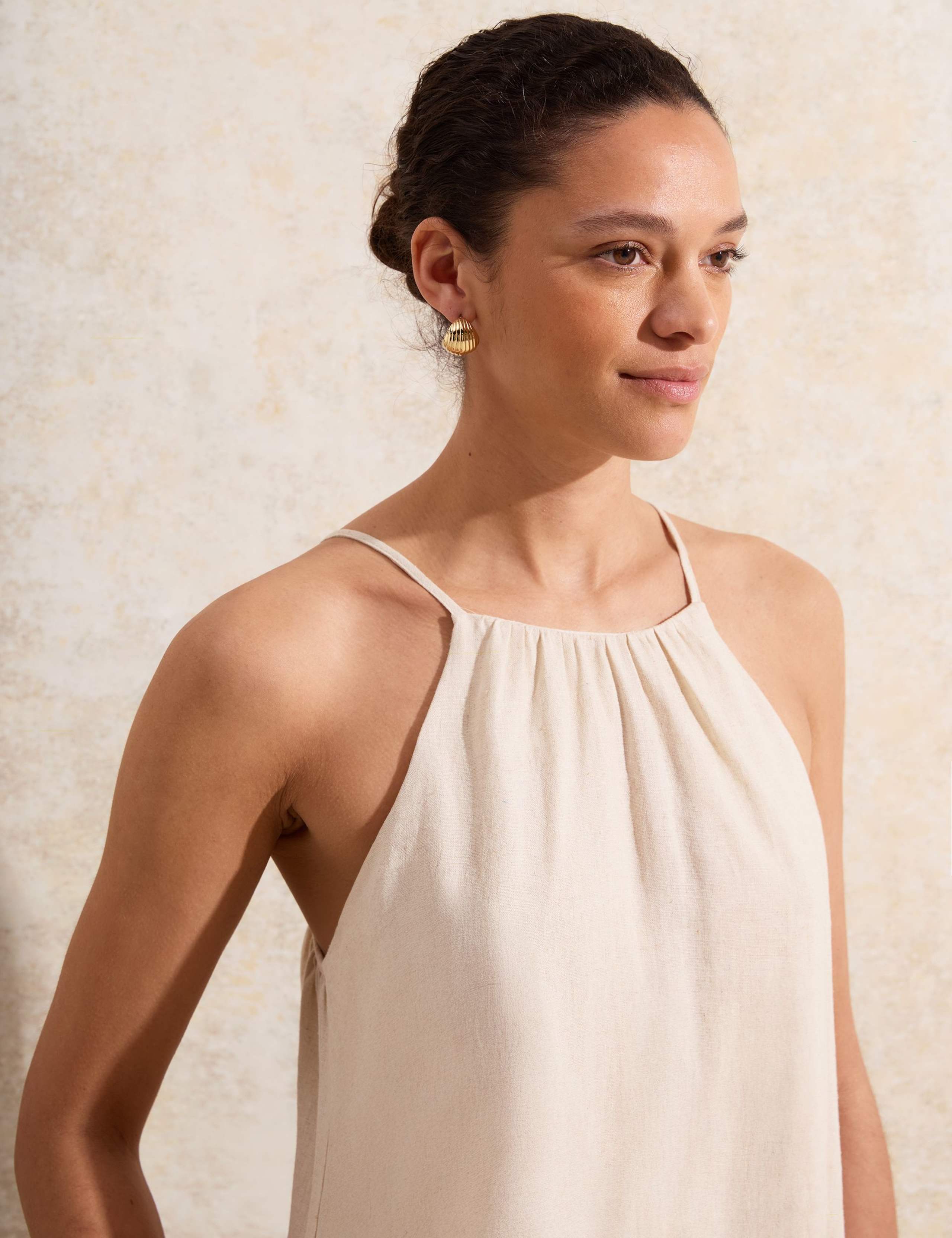 Linen Rich Tie Detail Maxi Slip Dress 8 of 8