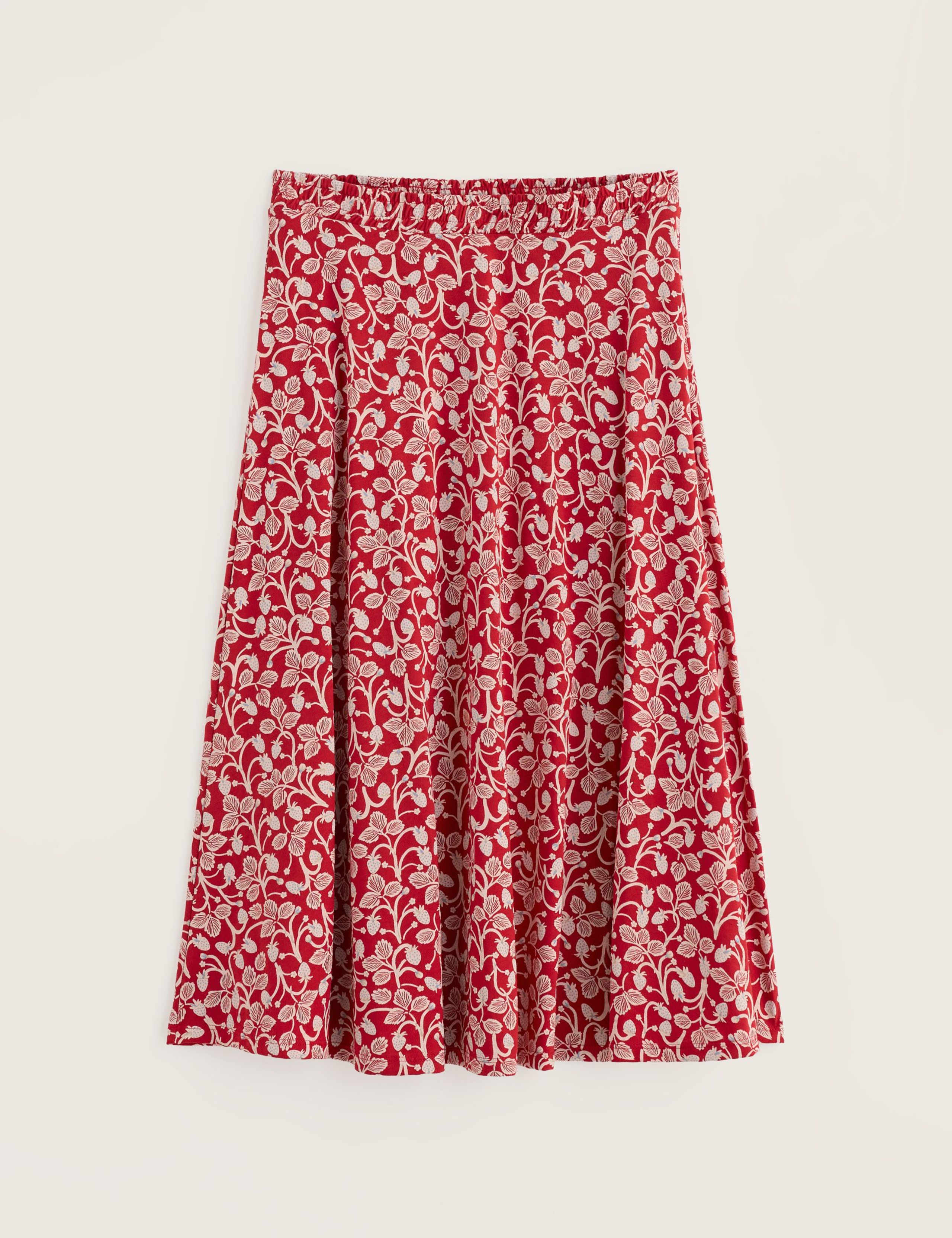 Cotton Rich Orchard Print A-Line Midi Skirt 2 of 5