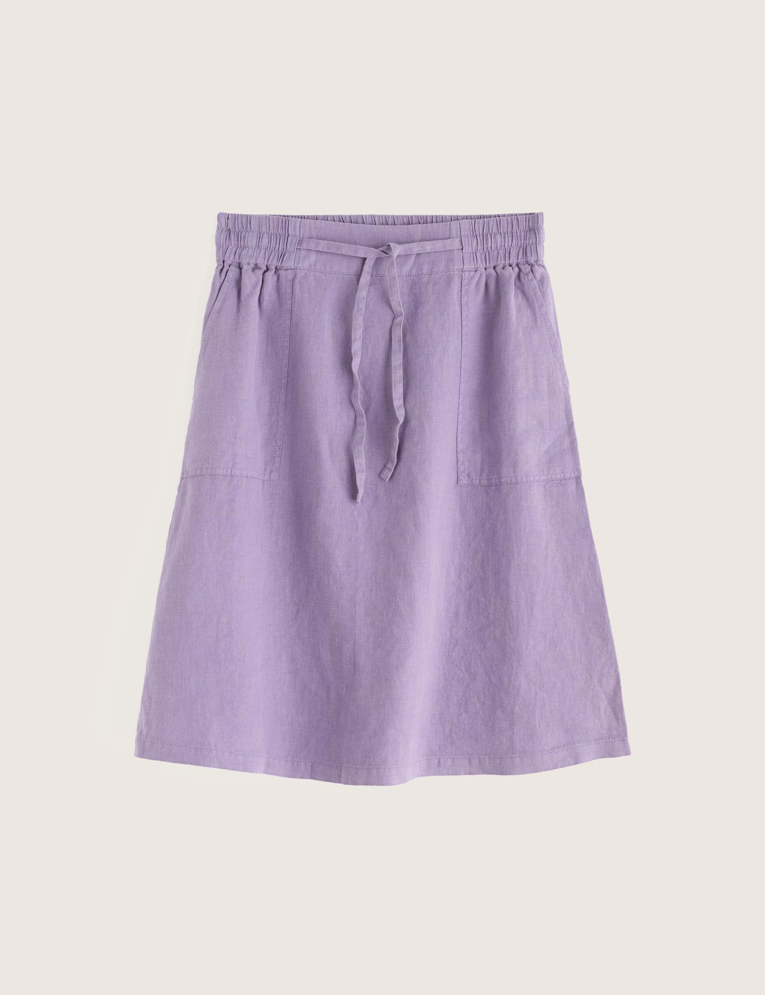 Pure Linen Patch Pocket A-Line Skirt 2 of 5