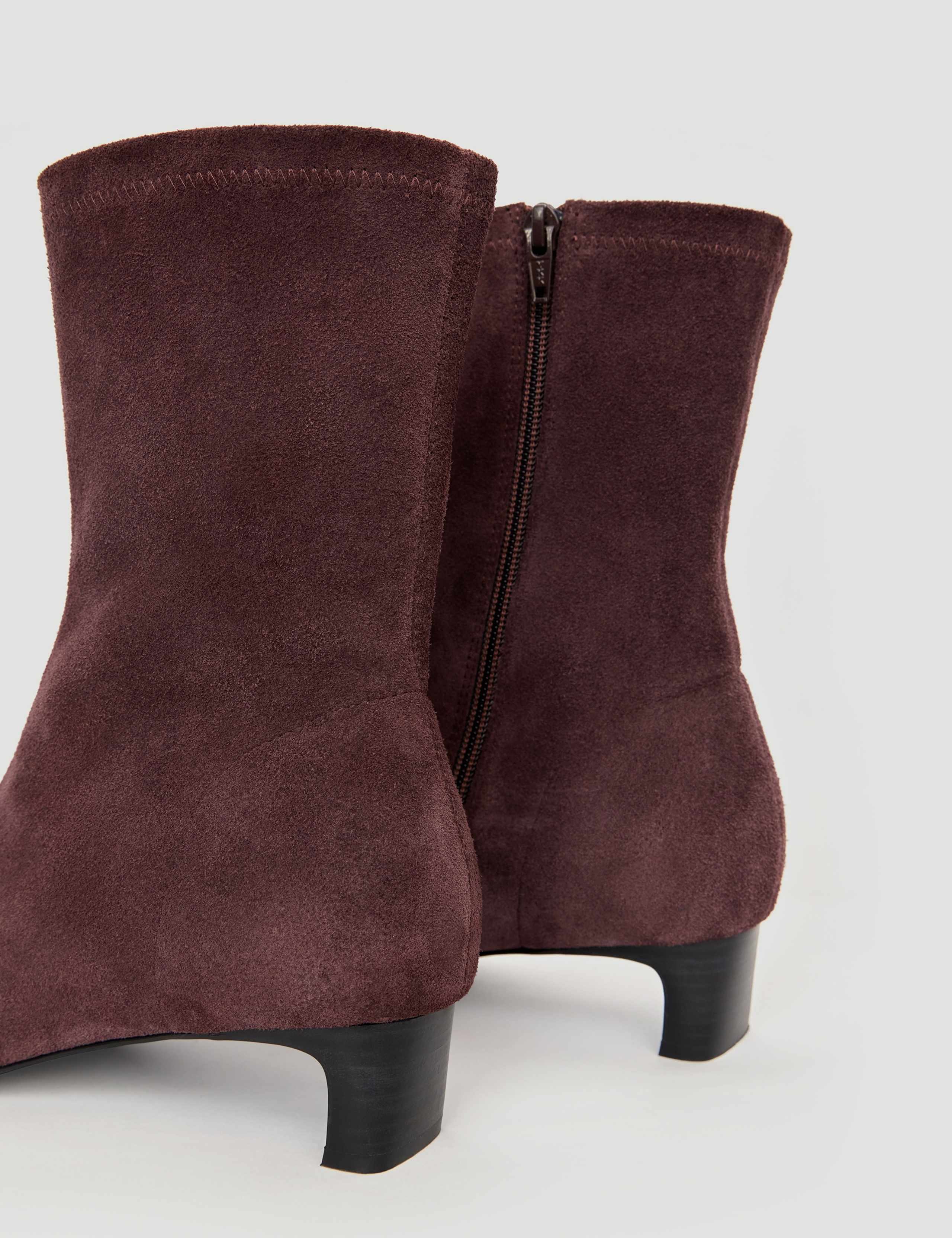 Leather Block Heel Sock Boots 3 of 4