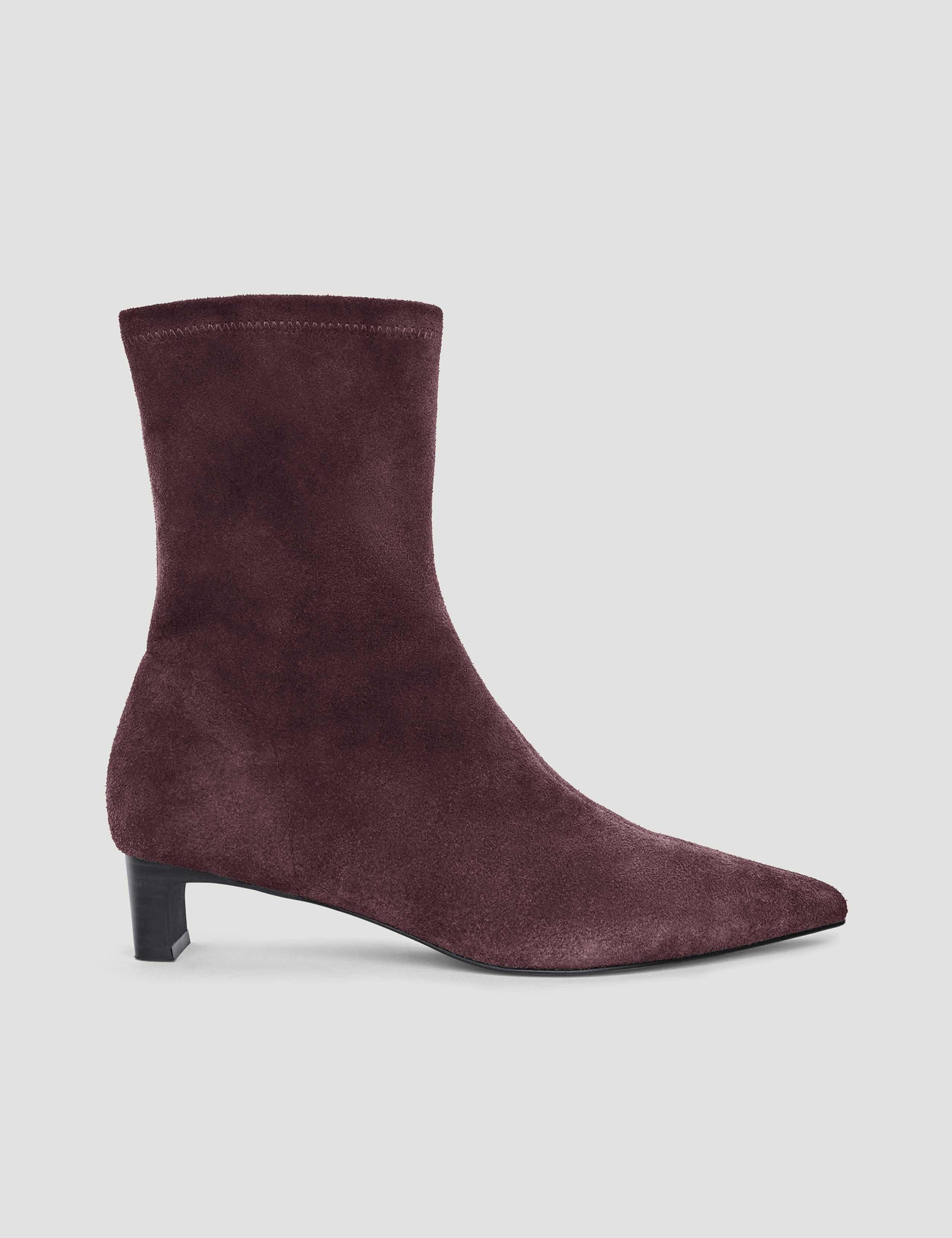 Leather Block Heel Sock Boots 2 of 4