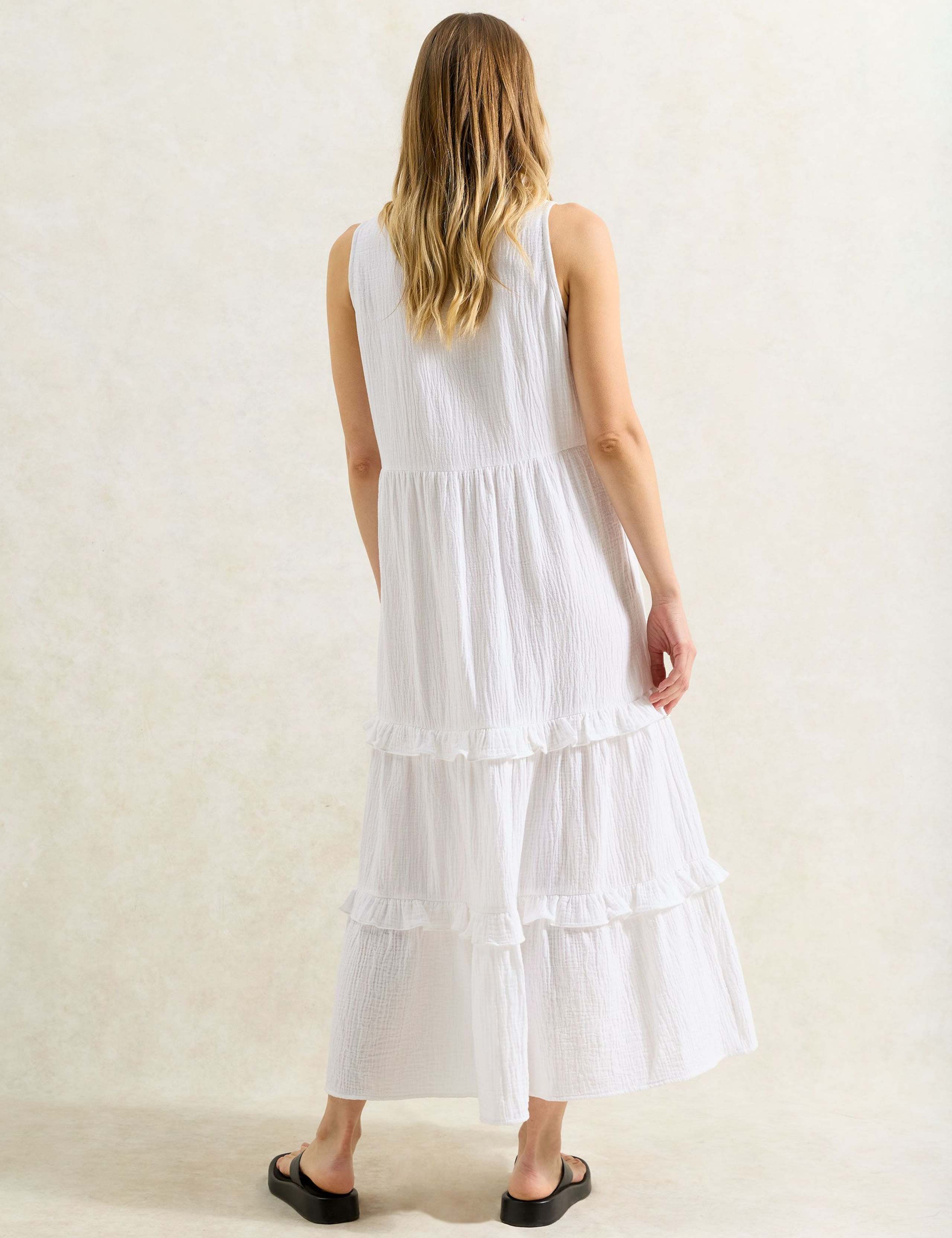 Pure Cotton V-Neck Maxi Tiered Dress 3 of 3