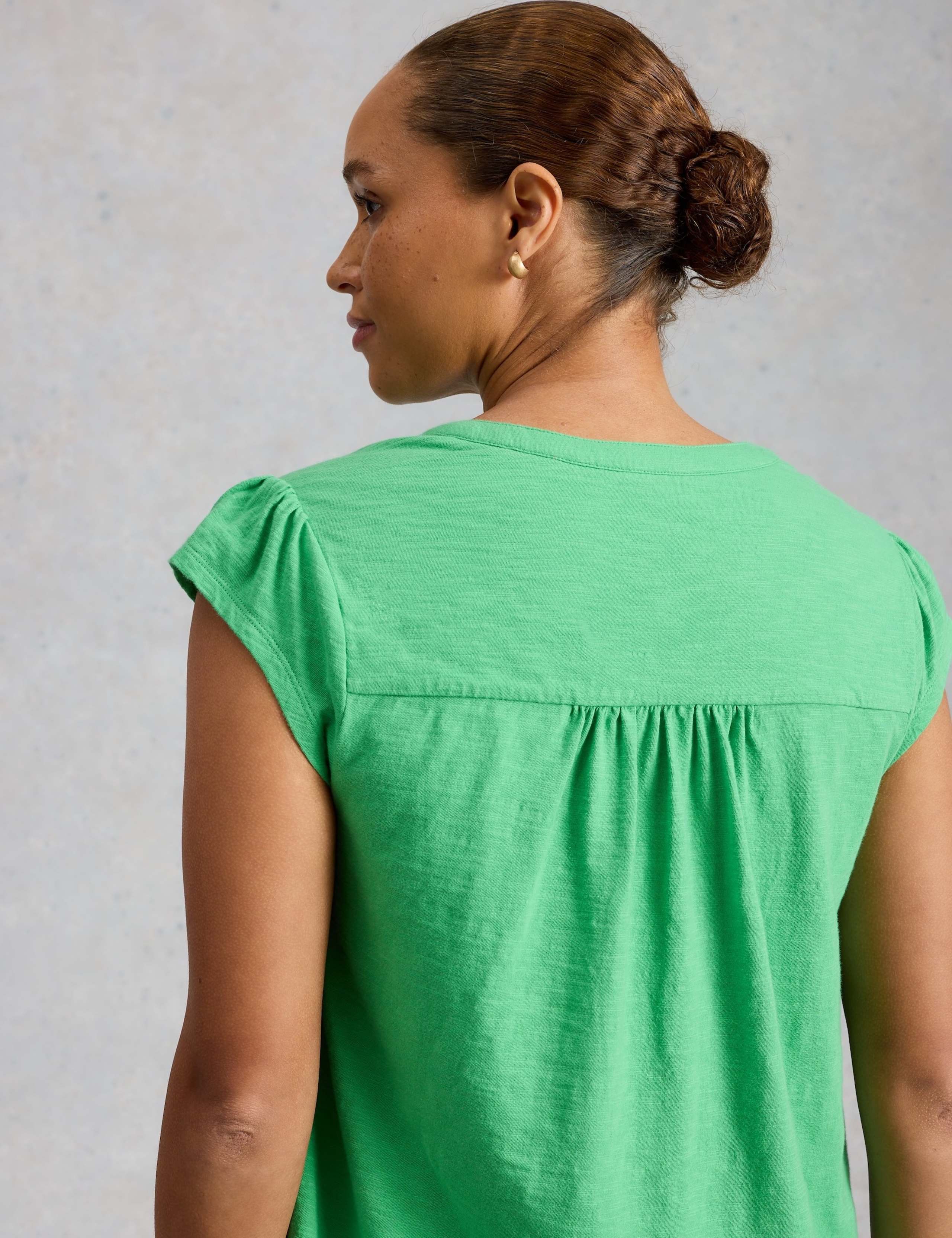 Pure Cotton Embroidered Notch Neck Top 5 of 6