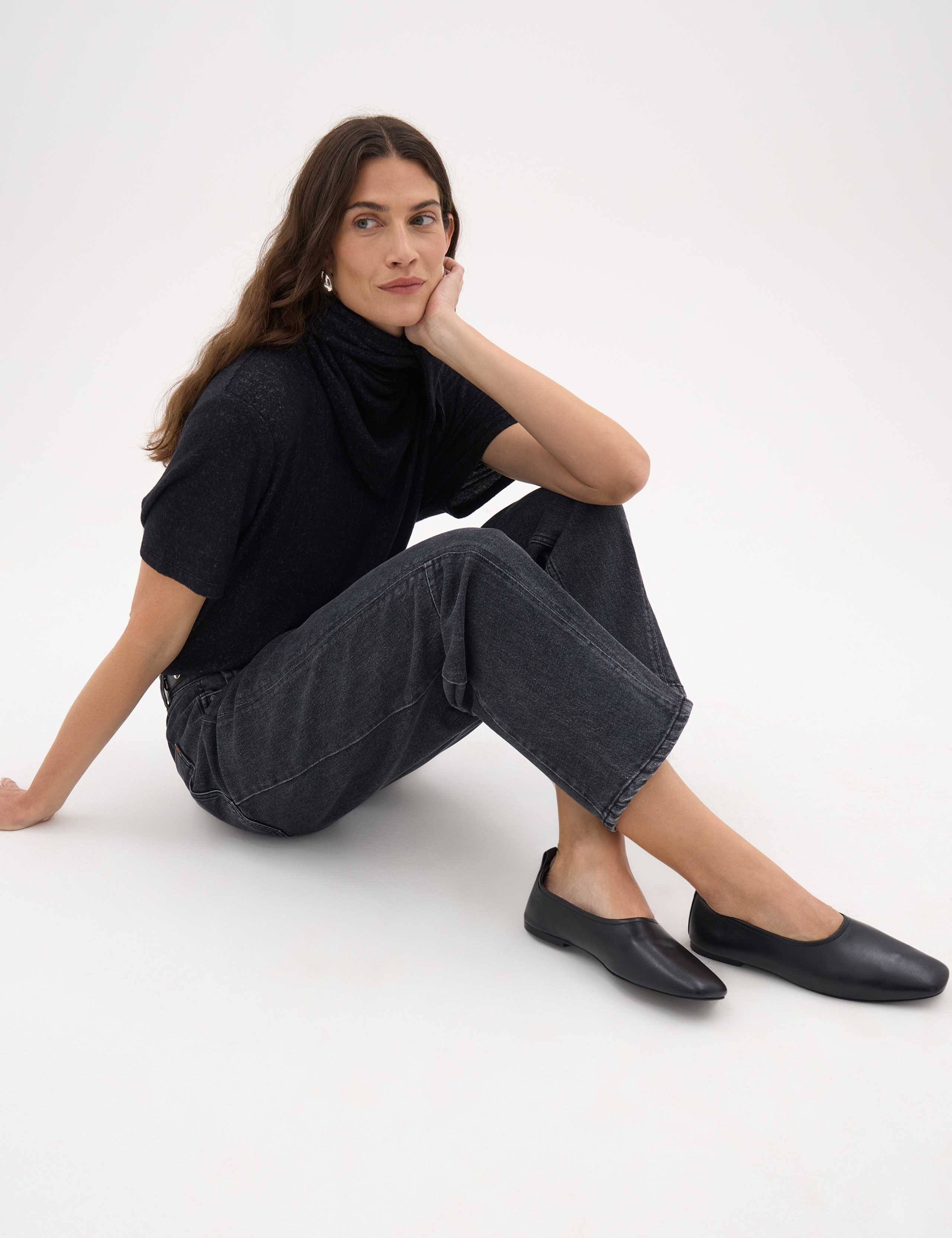 Leather Square Toe Ballet Pumps 6 of 6
