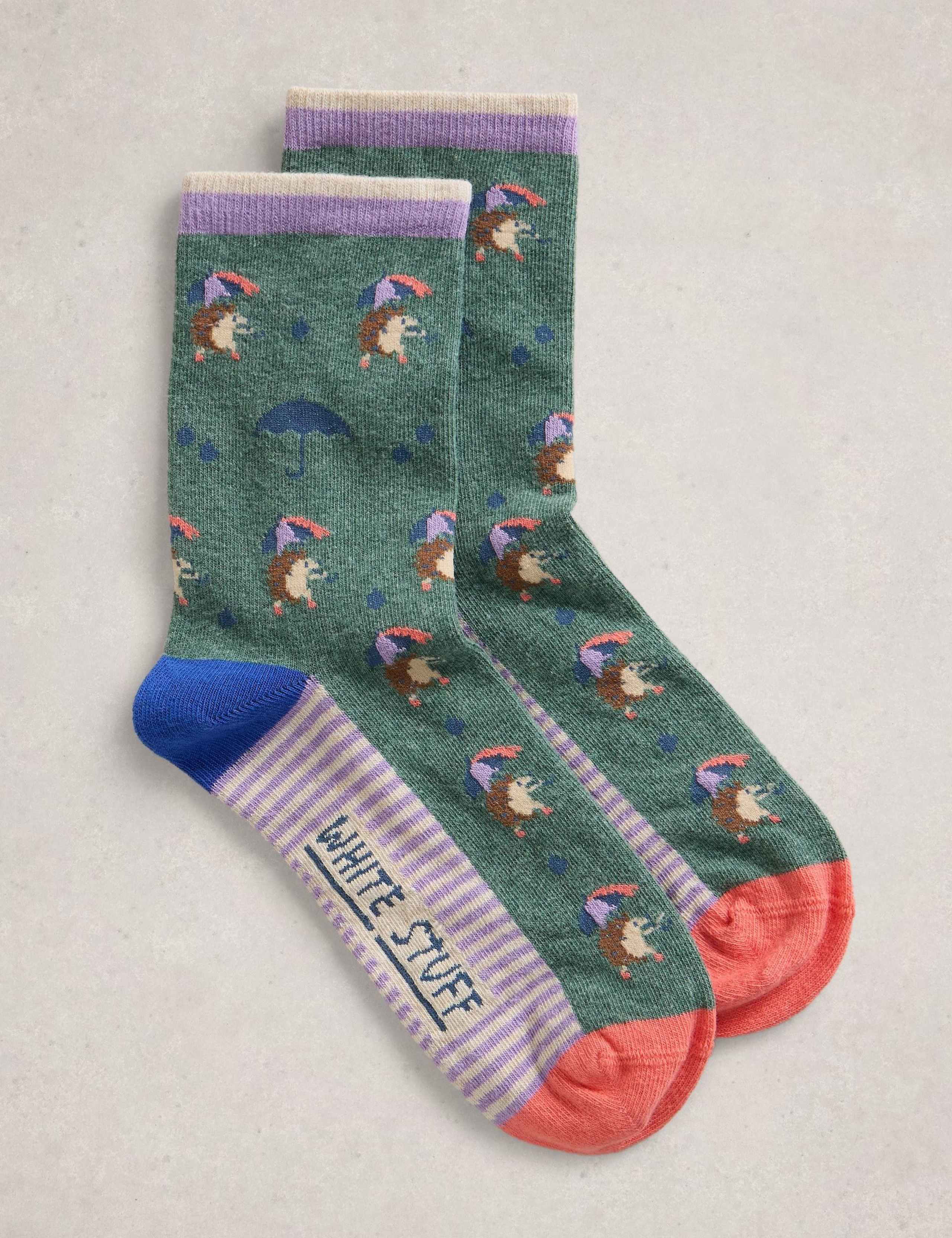 Cotton Rich Novelty Ankle High Socks 1 of 2
