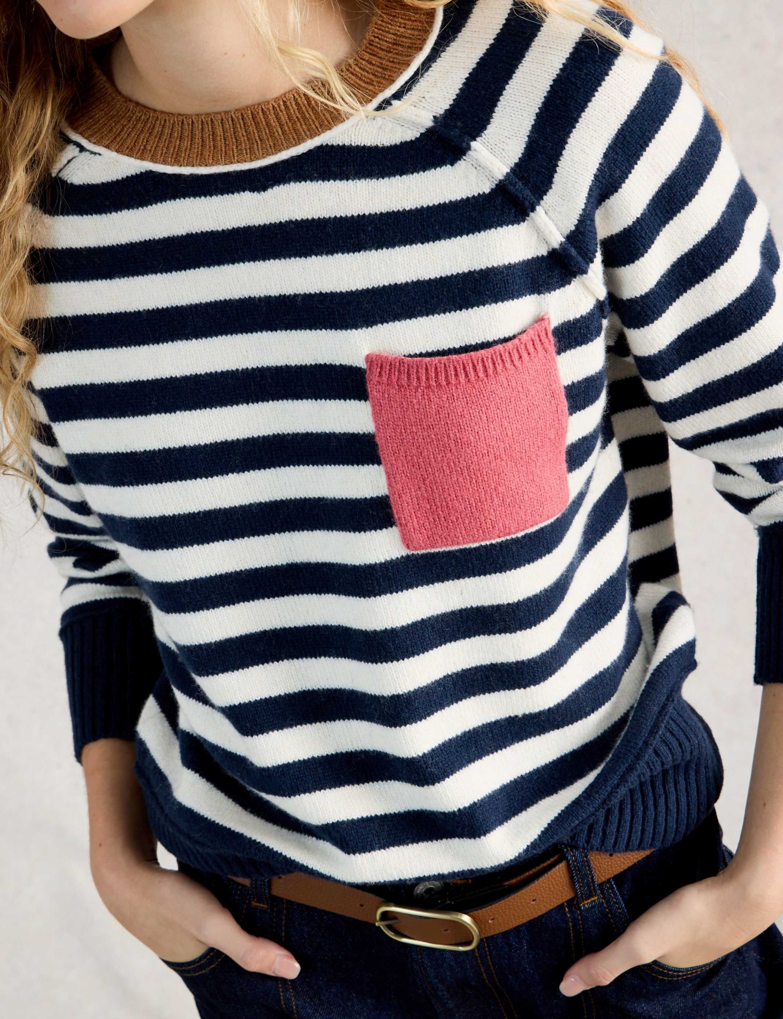 Cotton Rich Striped Jumper with Wool 5 of 6