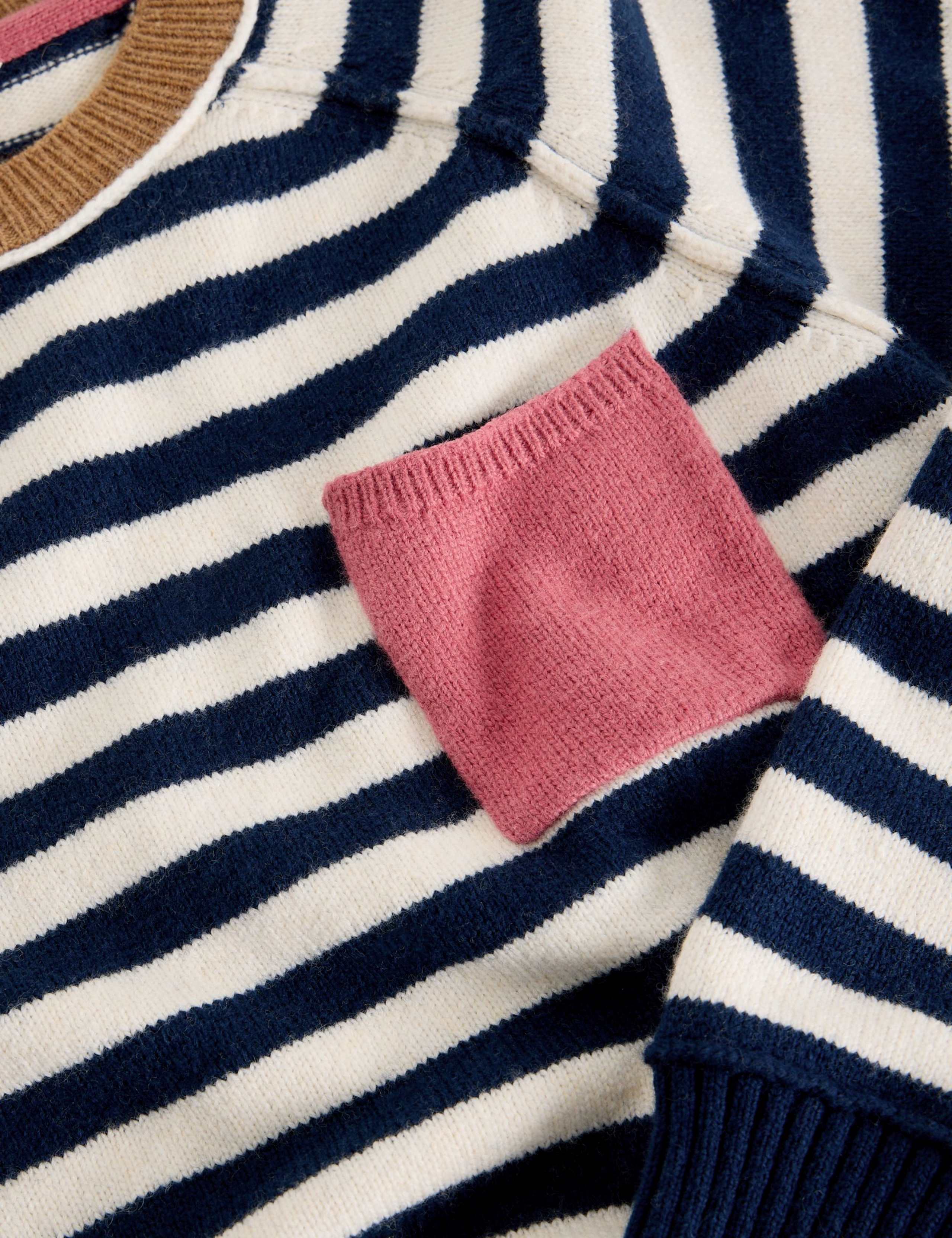 Cotton Rich Striped Jumper with Wool 6 of 6