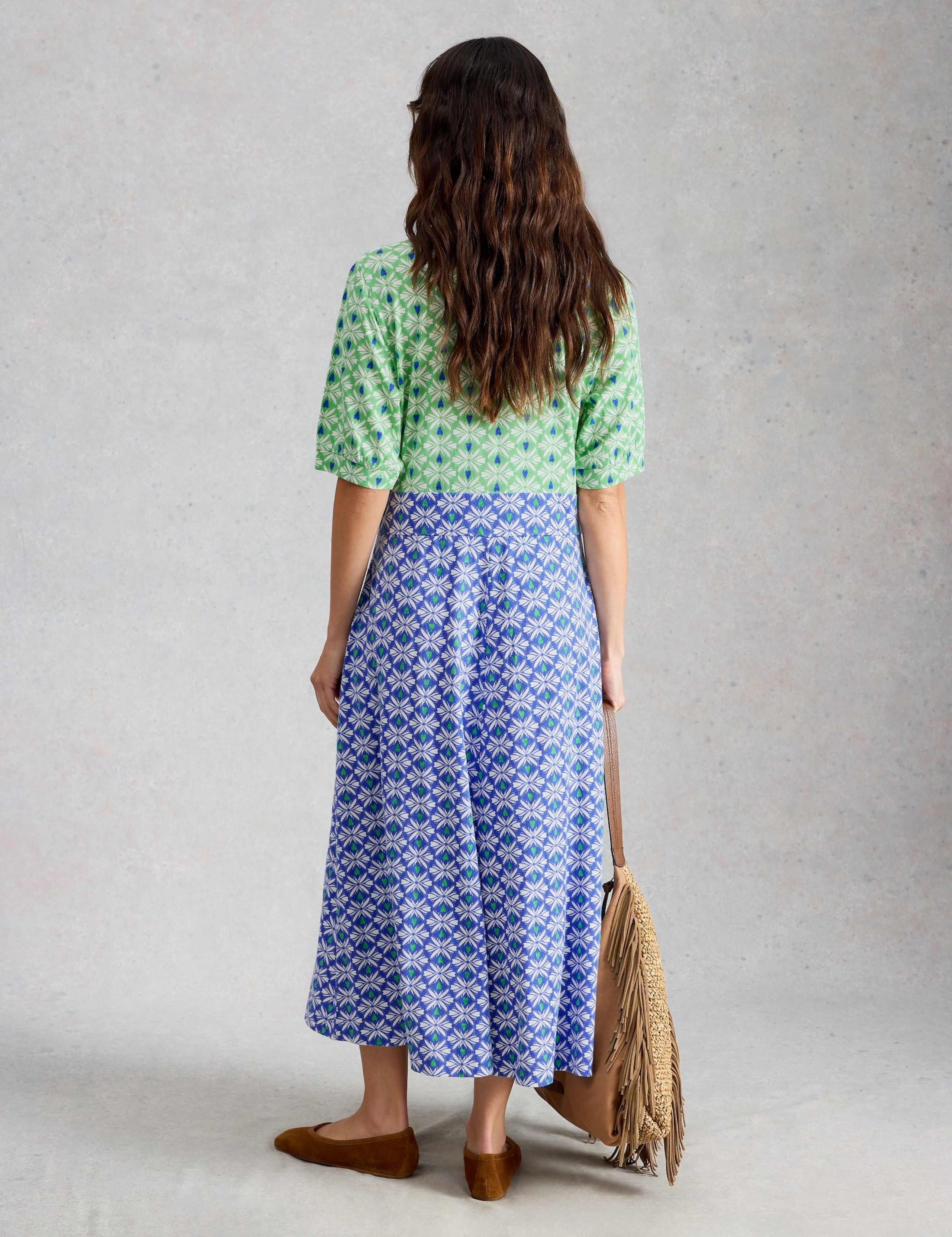 Jersey Geometric Midaxi Waisted Dress 3 of 6