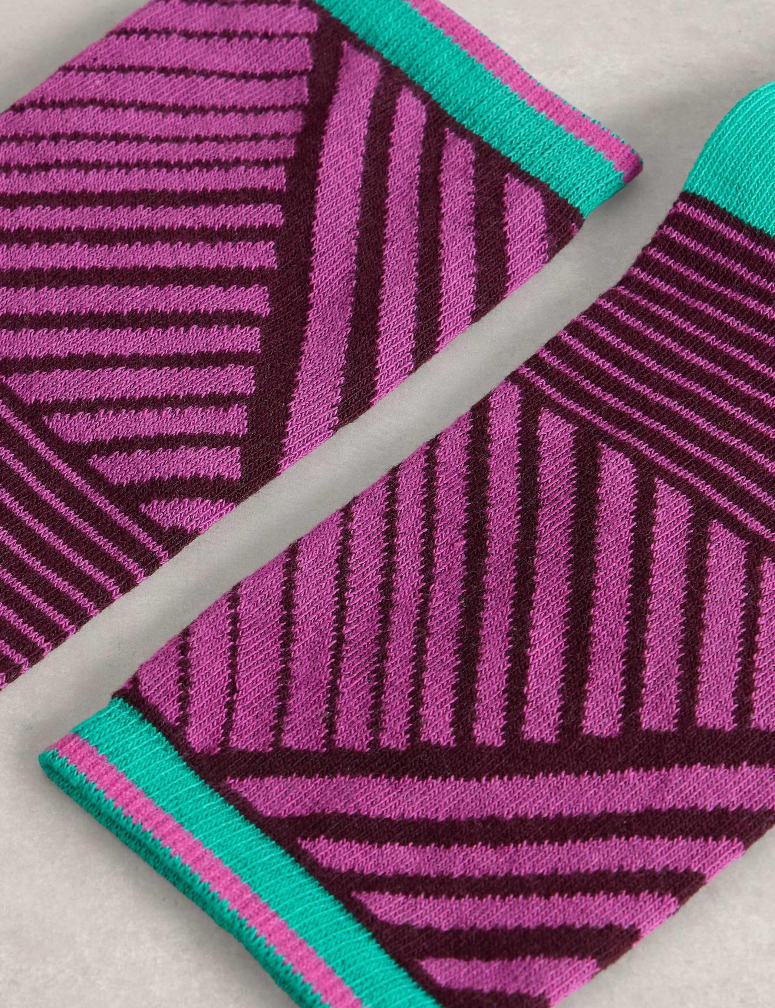 Cotton Rich Geometric Ankle High Socks 2 of 2