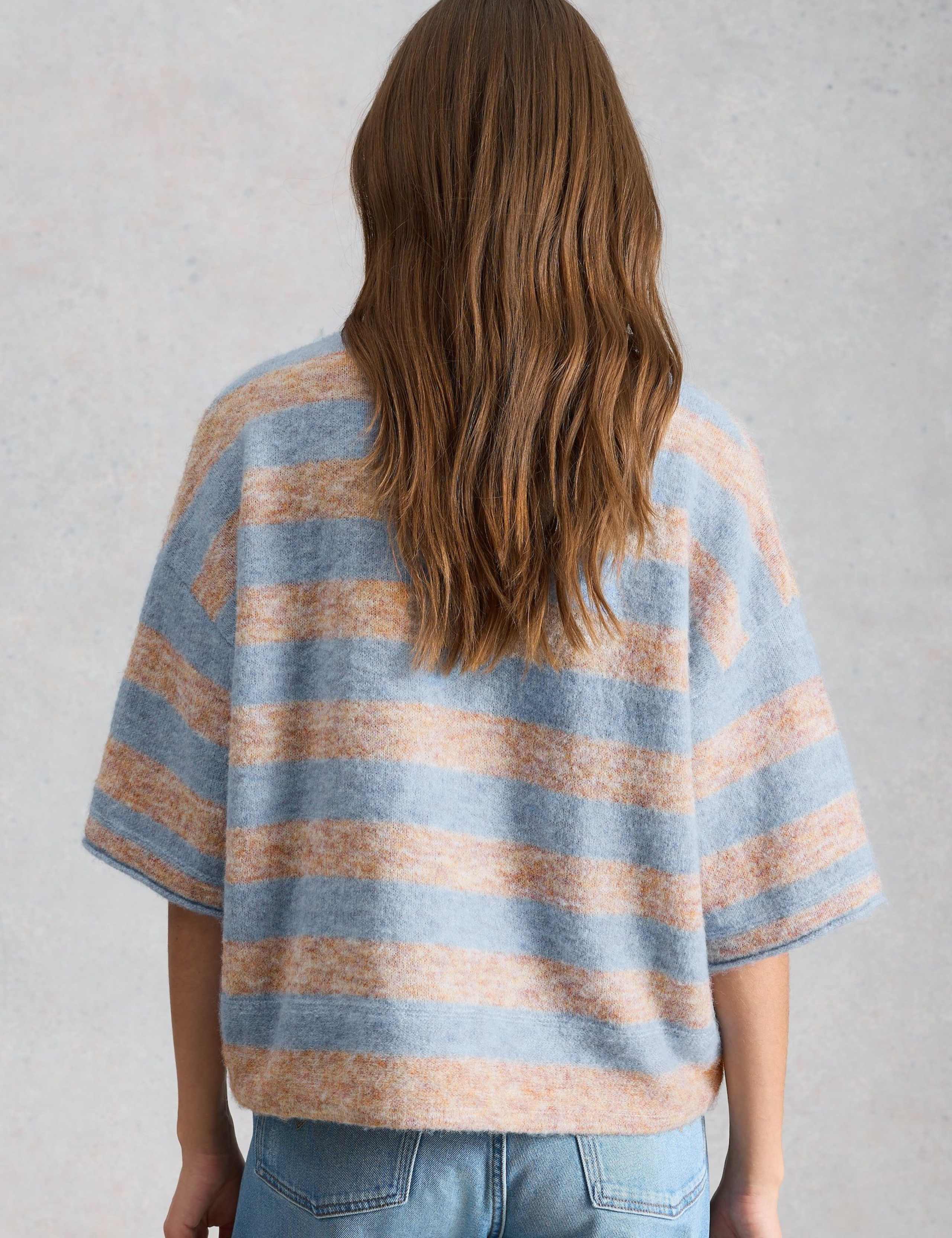 Striped Crew Neck Oversized Knitted T-Shirt 4 of 6