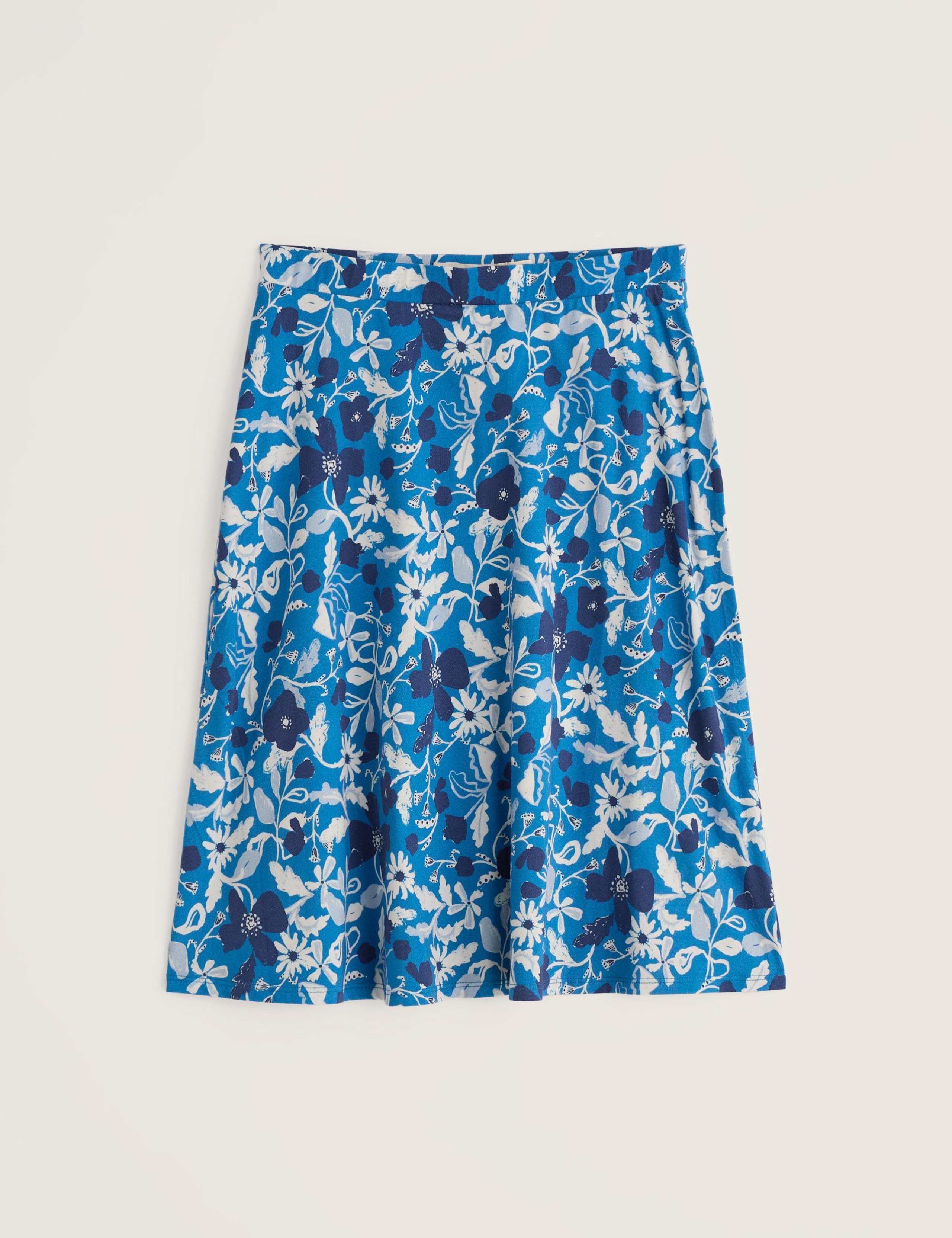 Cotton Rich Floral Knee Length A-Line Skirt 2 of 5