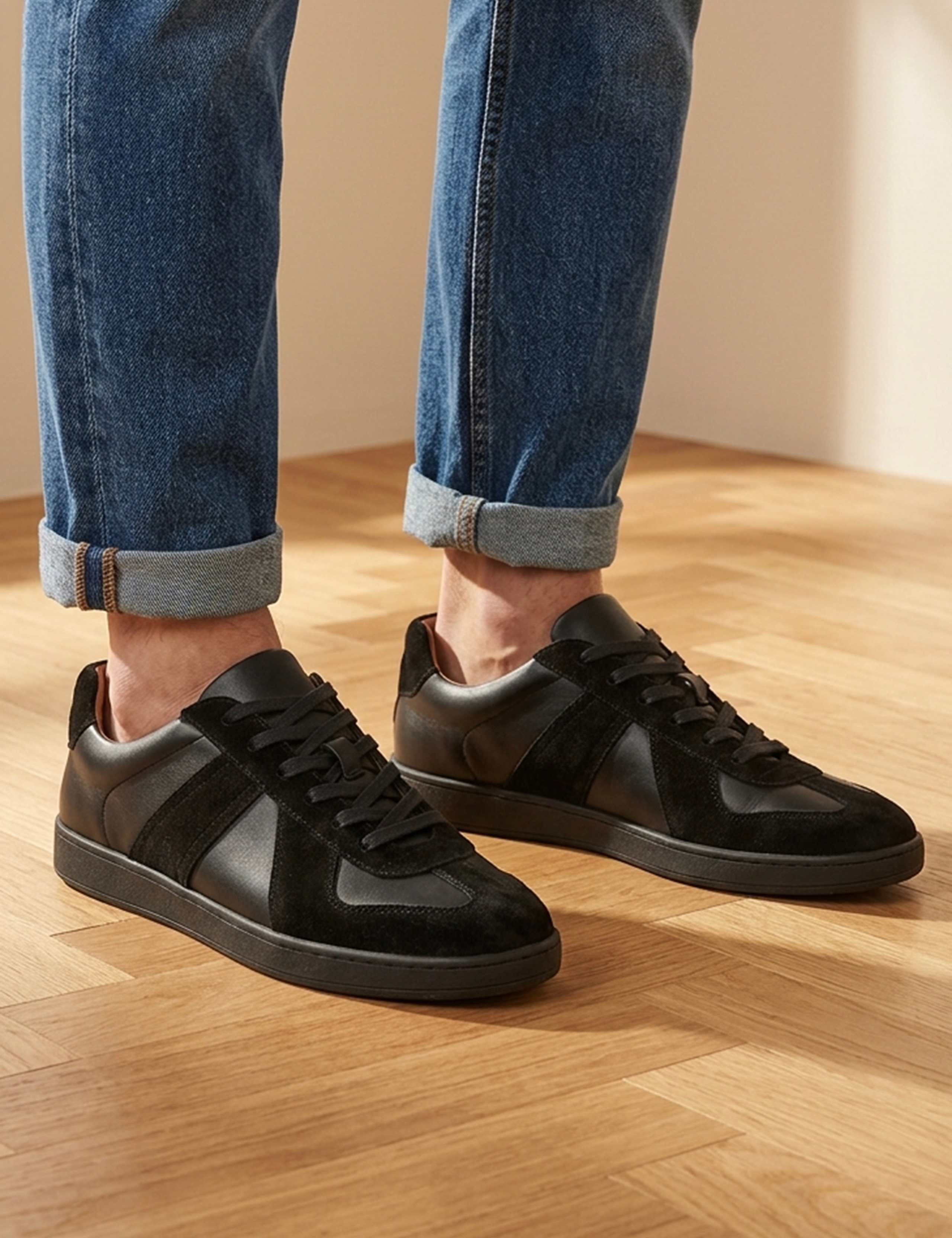Wide Fit Leather Lace Up Trainers 2 of 6