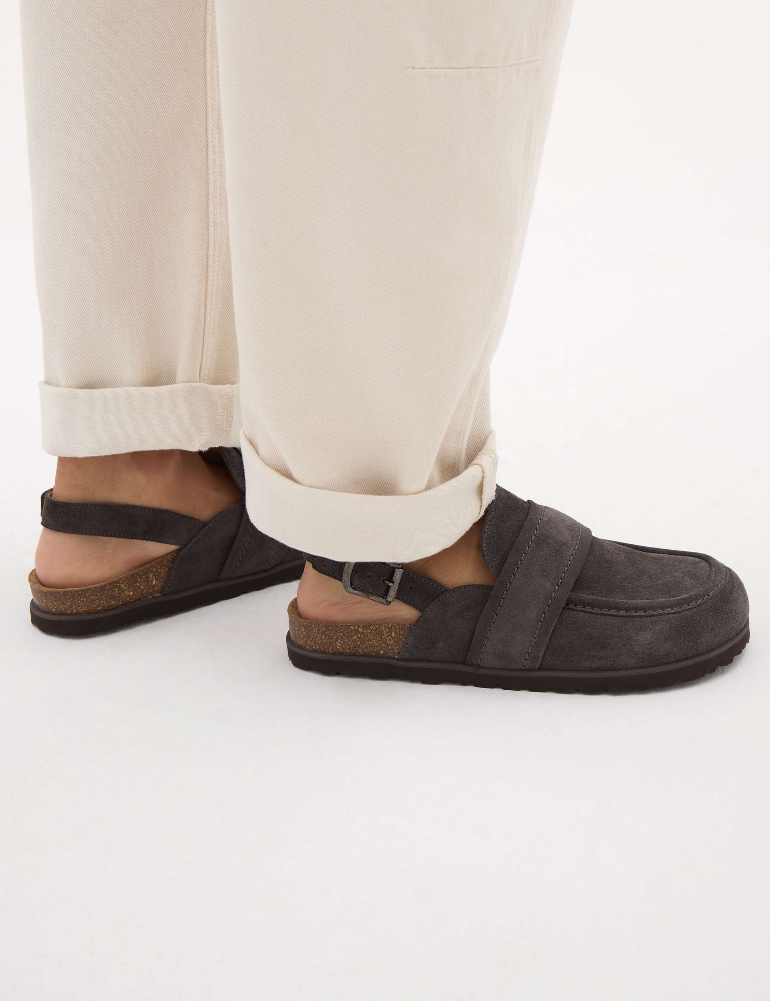 Leather Buckle Padded Flat Mules 3 of 6