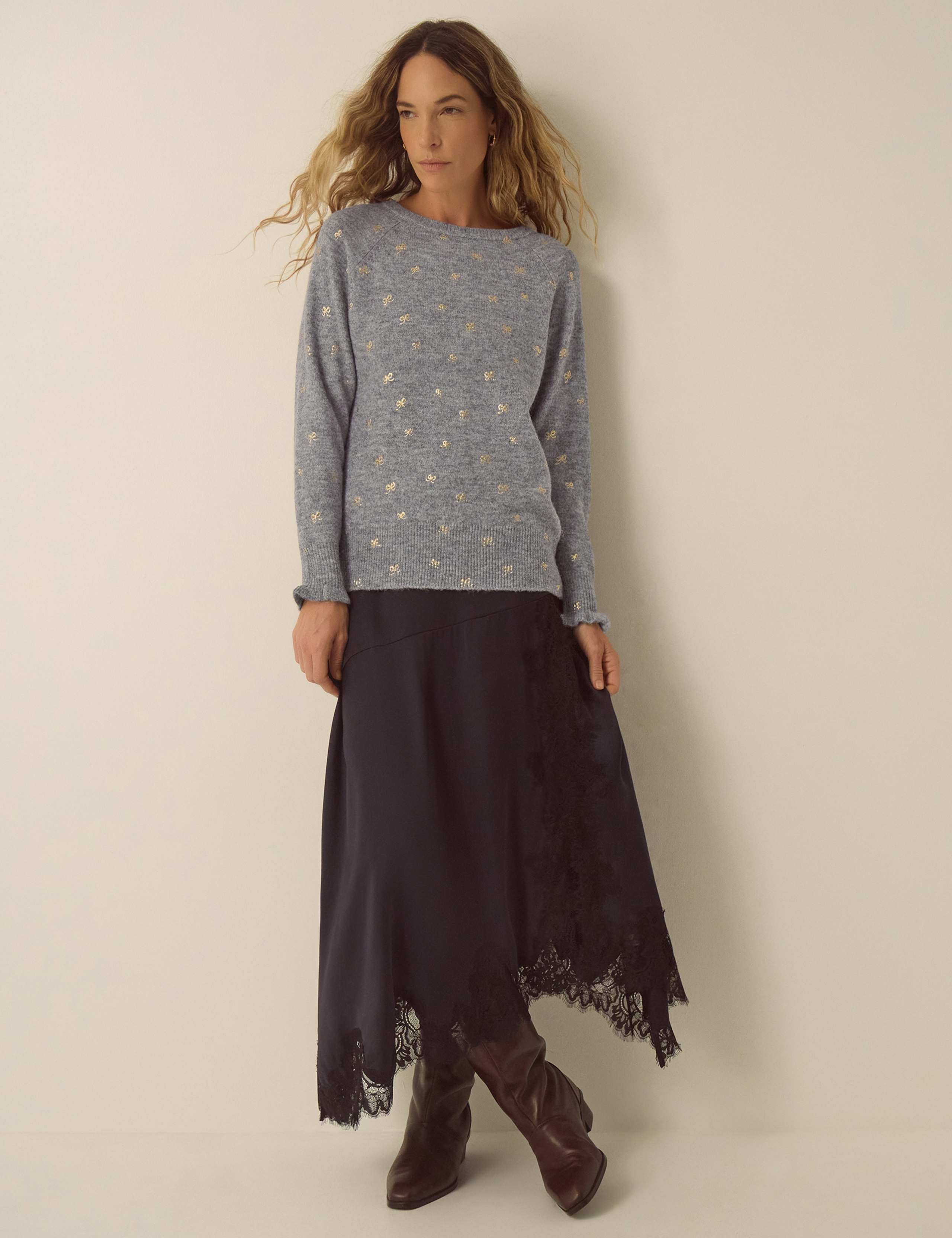 Foil Print Crew Neck Jumper 2 of 4