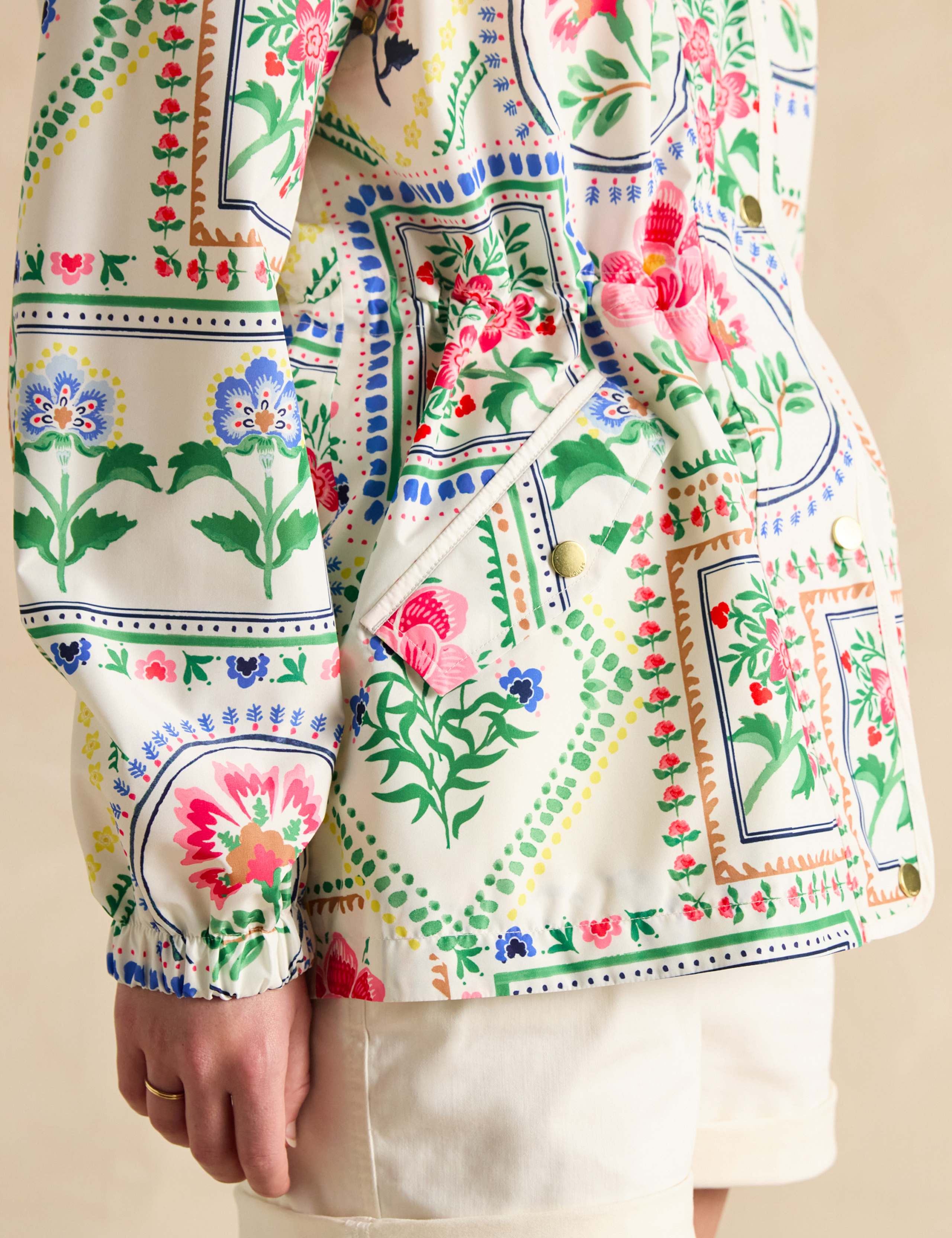 Waterproof Floral Hooded Short Raincoat 6 of 6