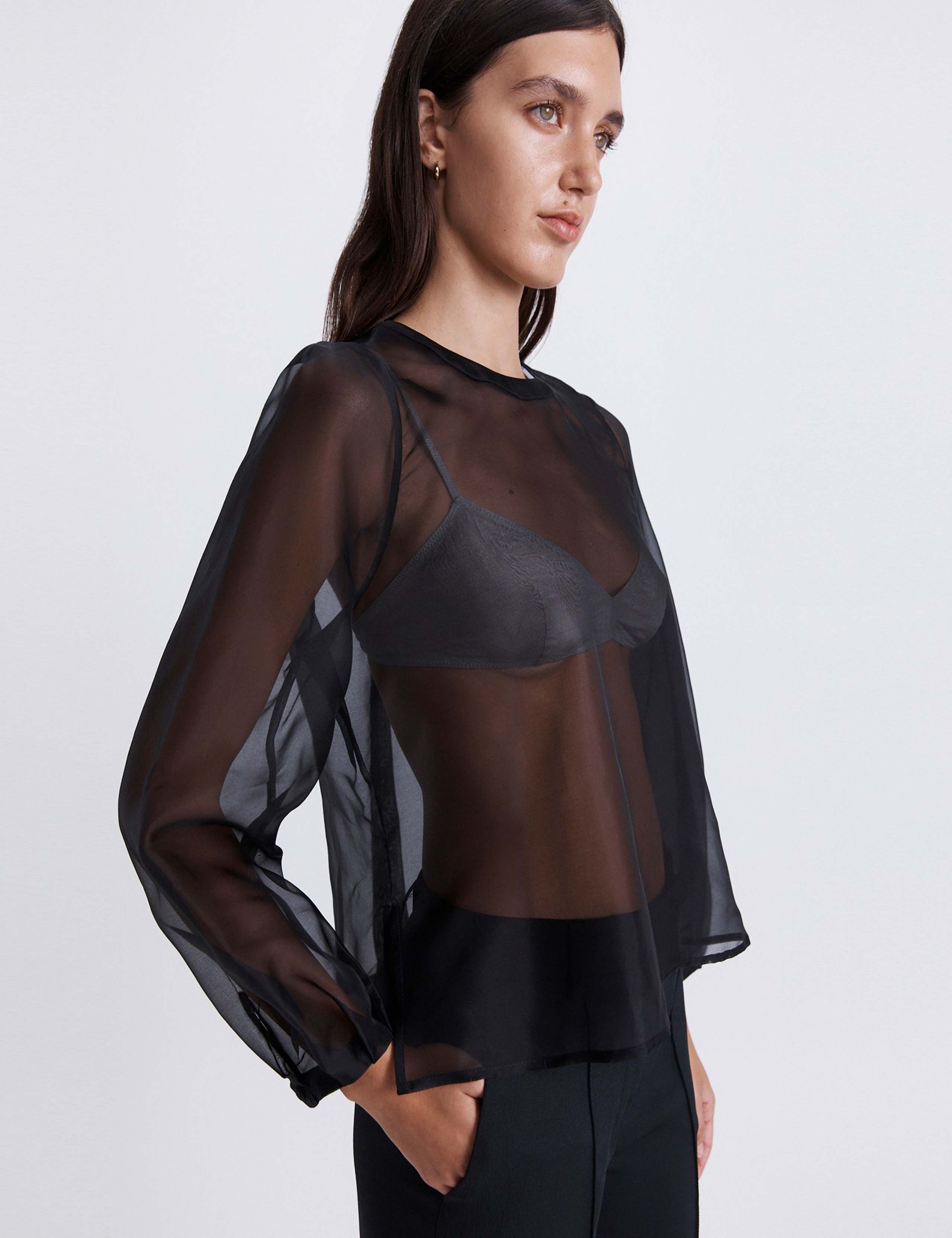 Pure Silk Round Neck Blouse 2 of 7
