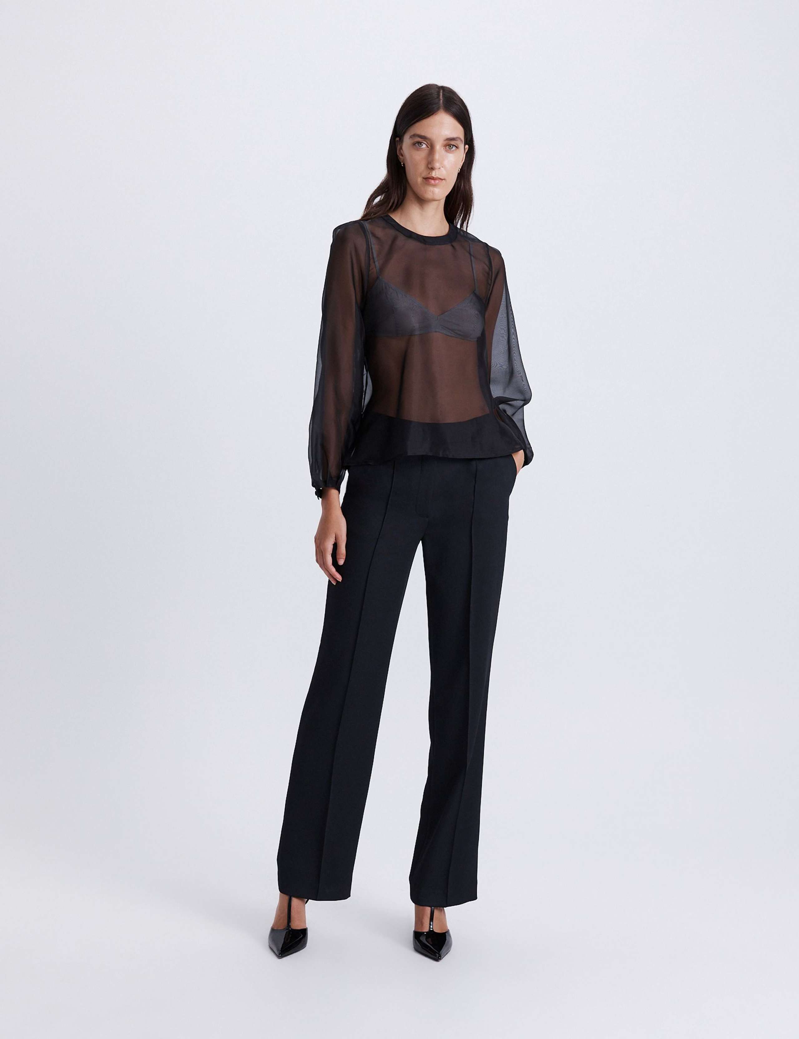 Pure Silk Round Neck Blouse 3 of 7