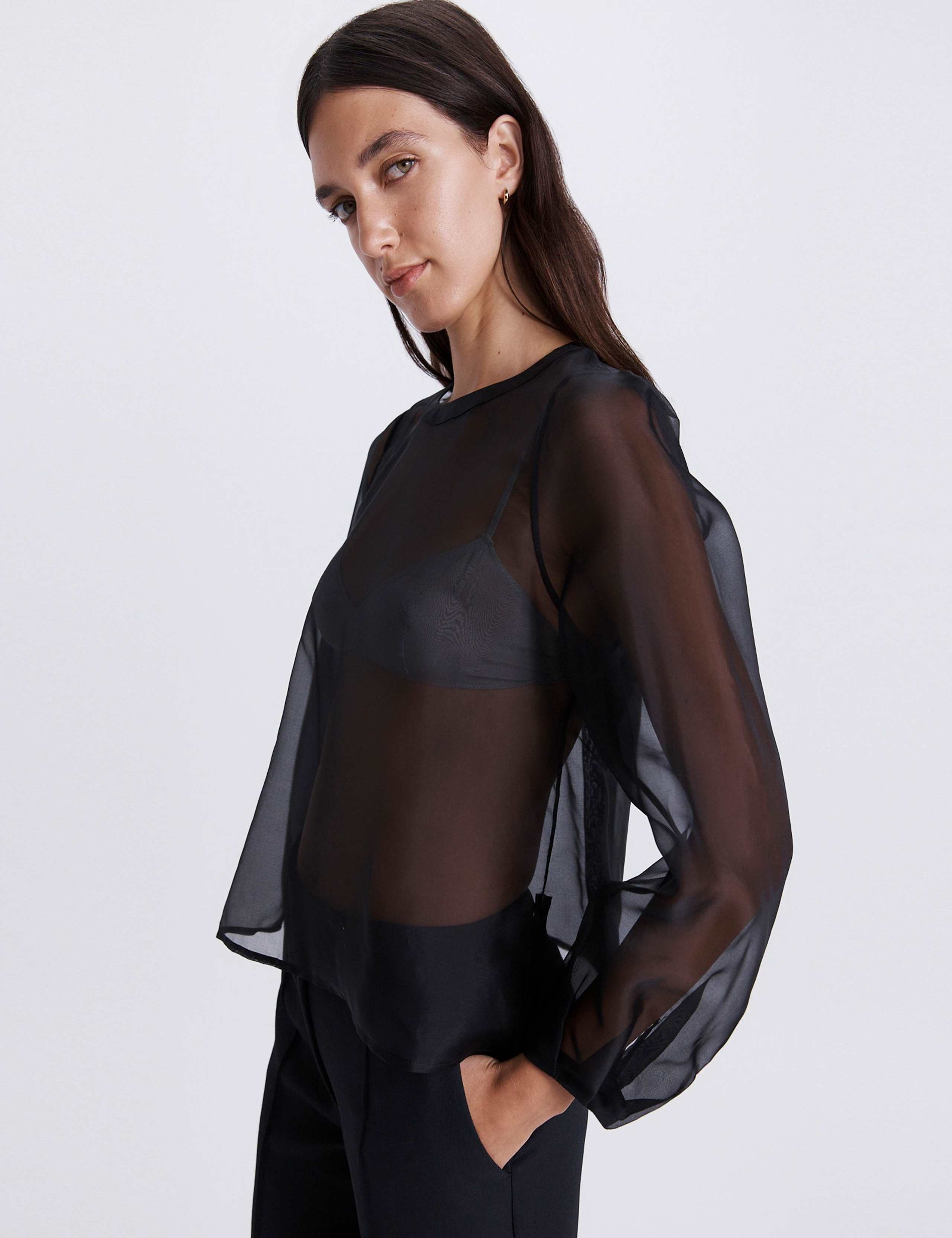 Pure Silk Round Neck Blouse 4 of 7