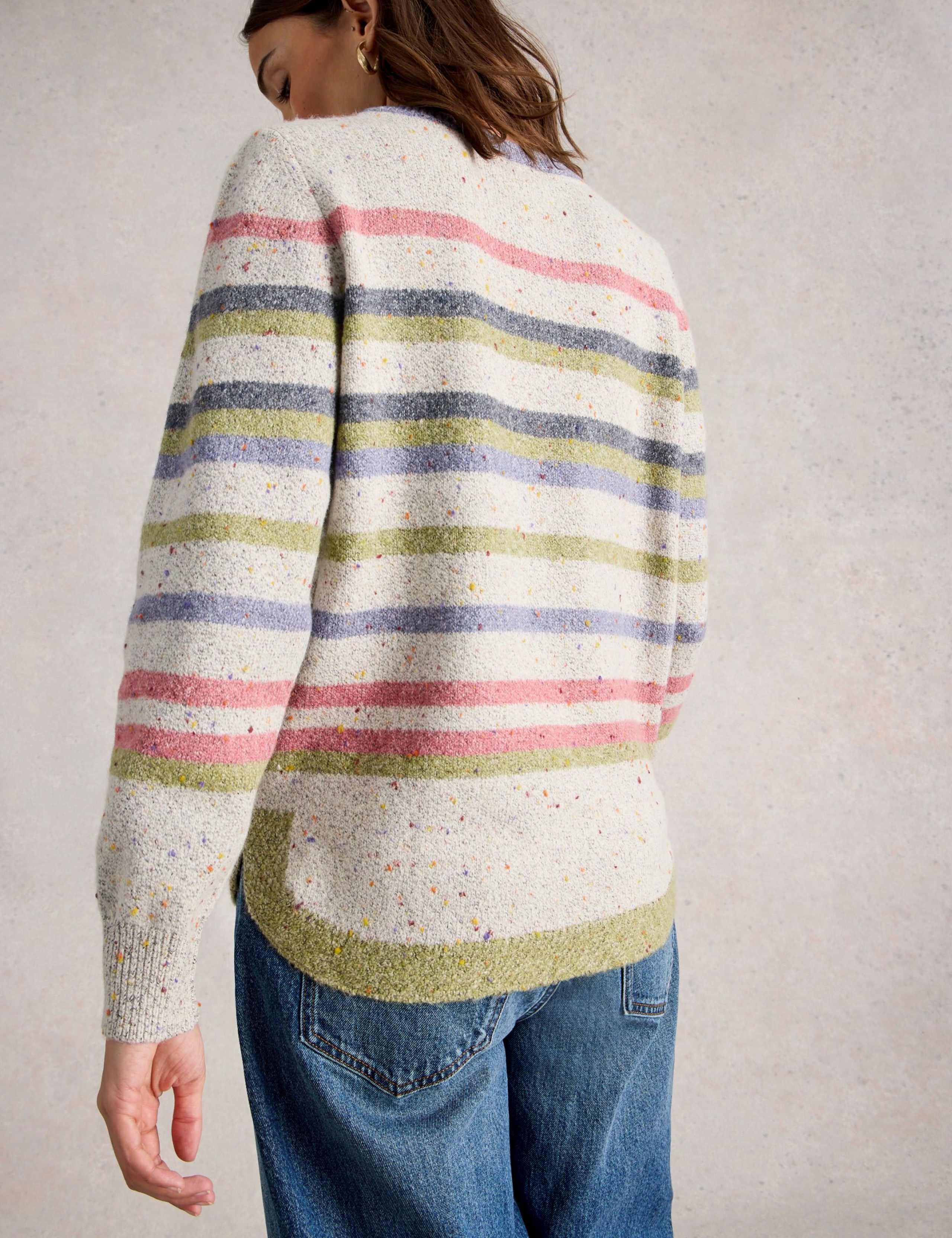 Neppy Striped Crew Neck Jumper with Cotton 4 of 6