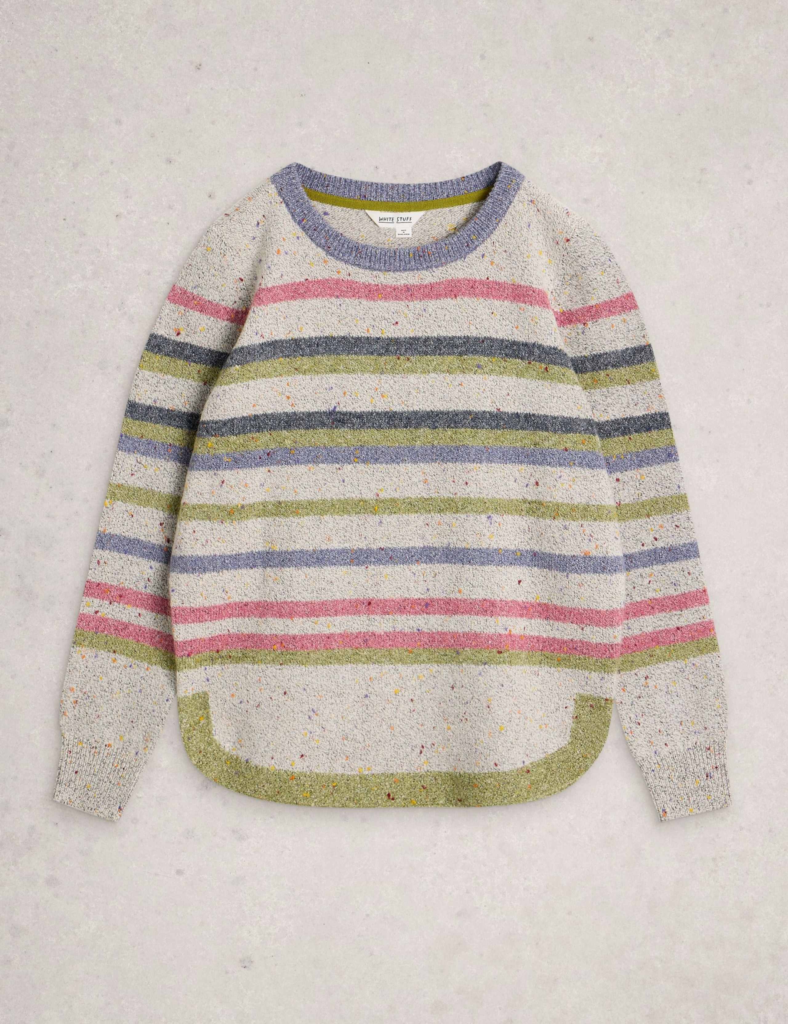 Neppy Striped Crew Neck Jumper with Cotton 2 of 6
