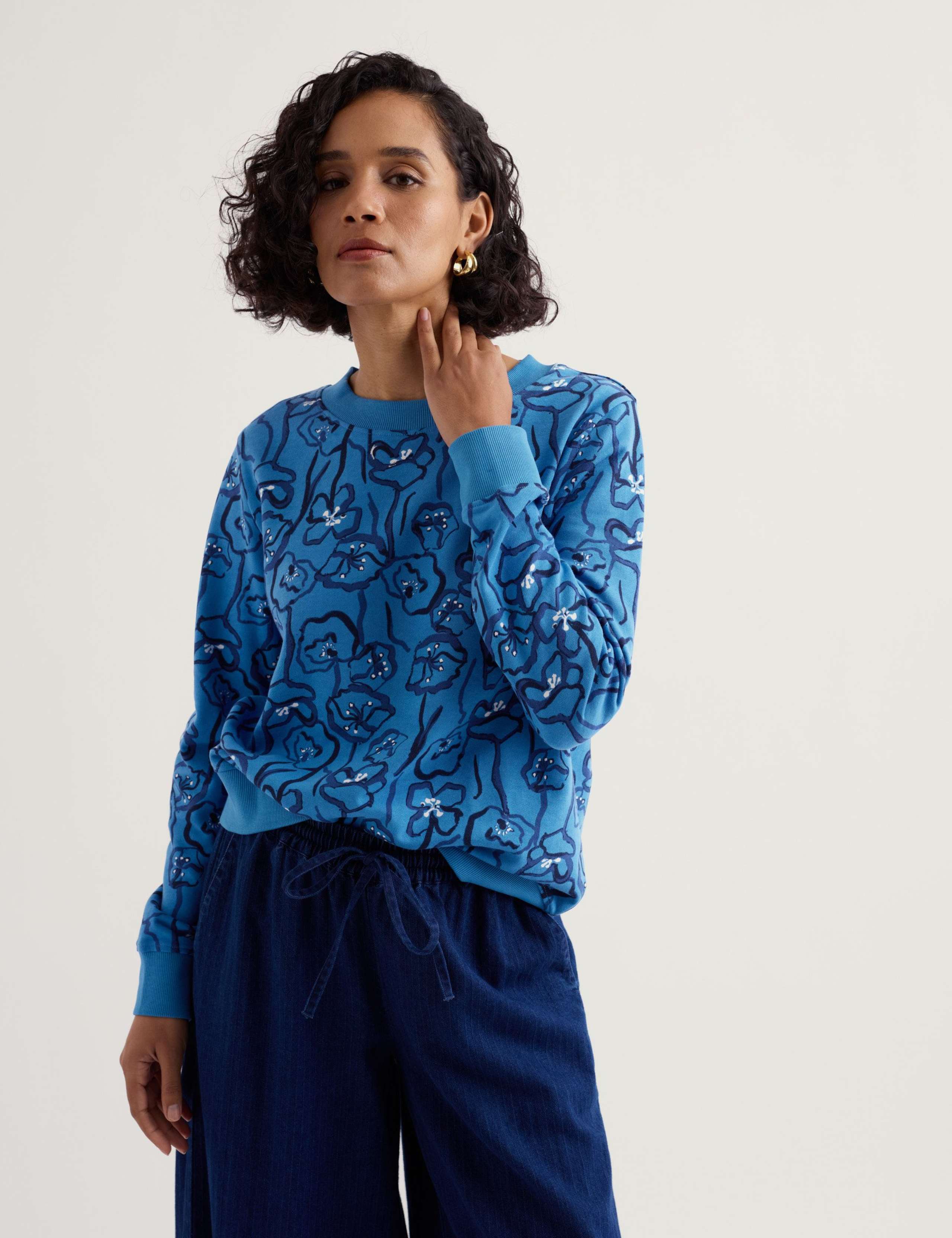 Pure Cotton Floral Sweatshirt 3 of 5