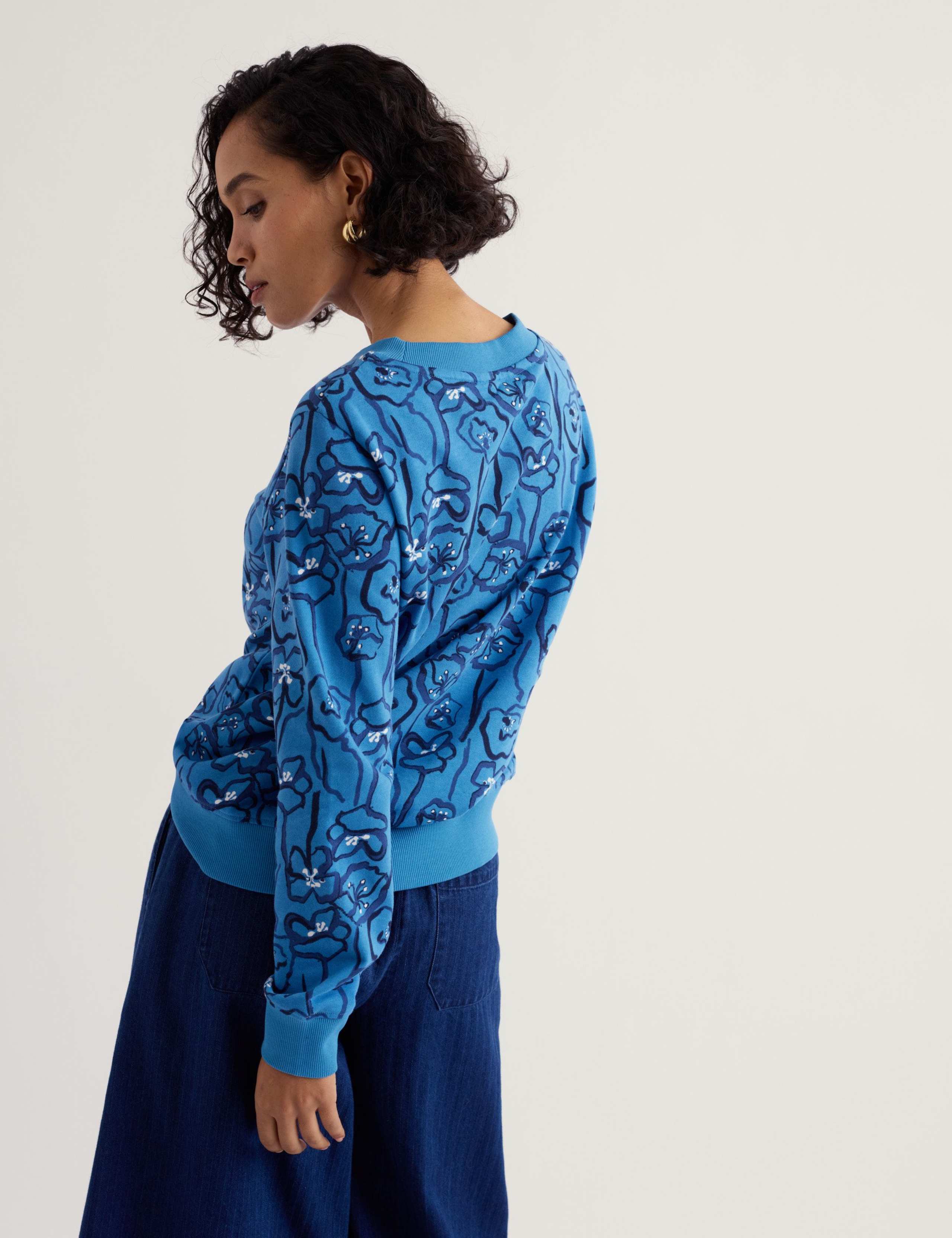 Pure Cotton Floral Sweatshirt 4 of 5
