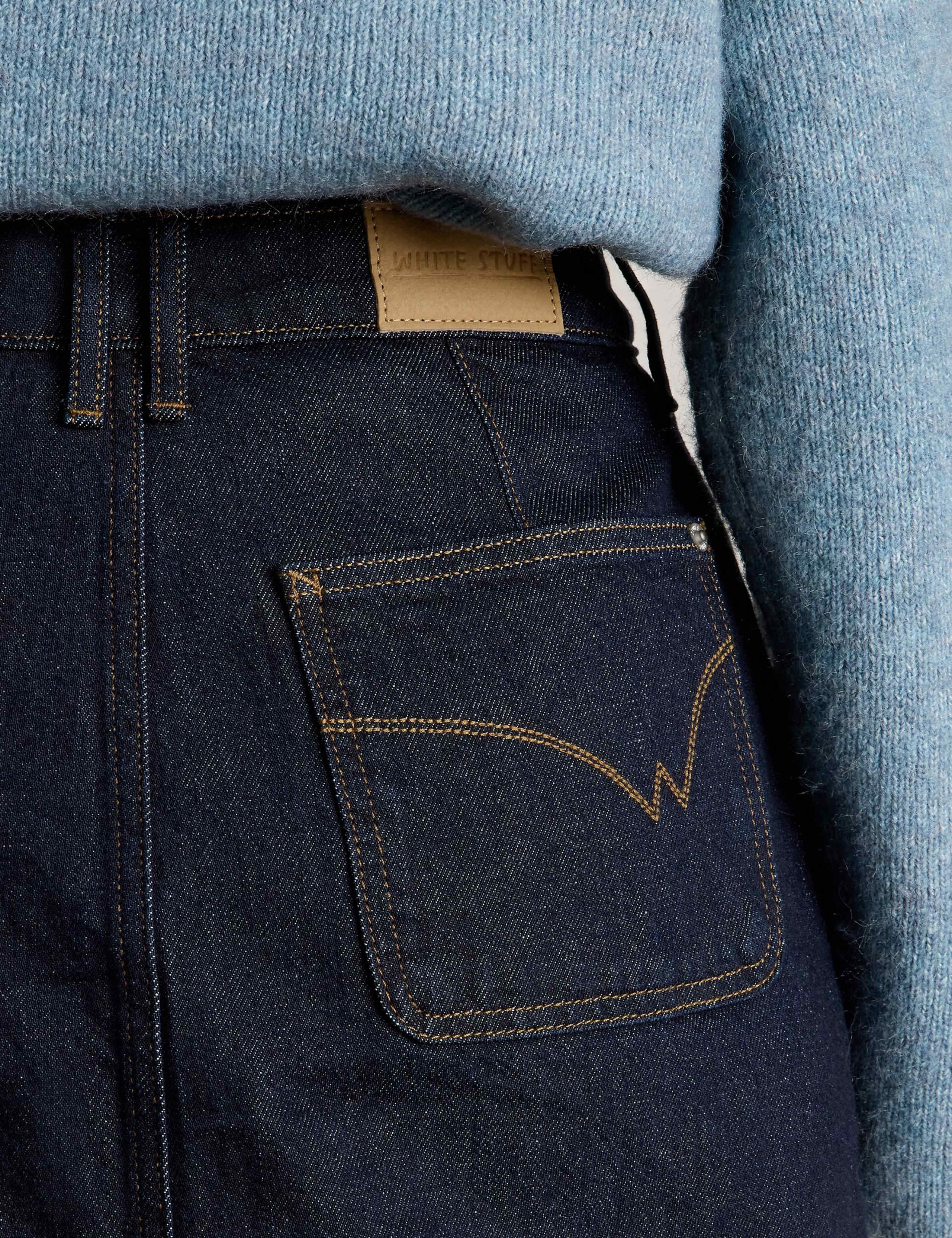 Cotton Rich Denim Split Front Midi Skirt 4 of 6