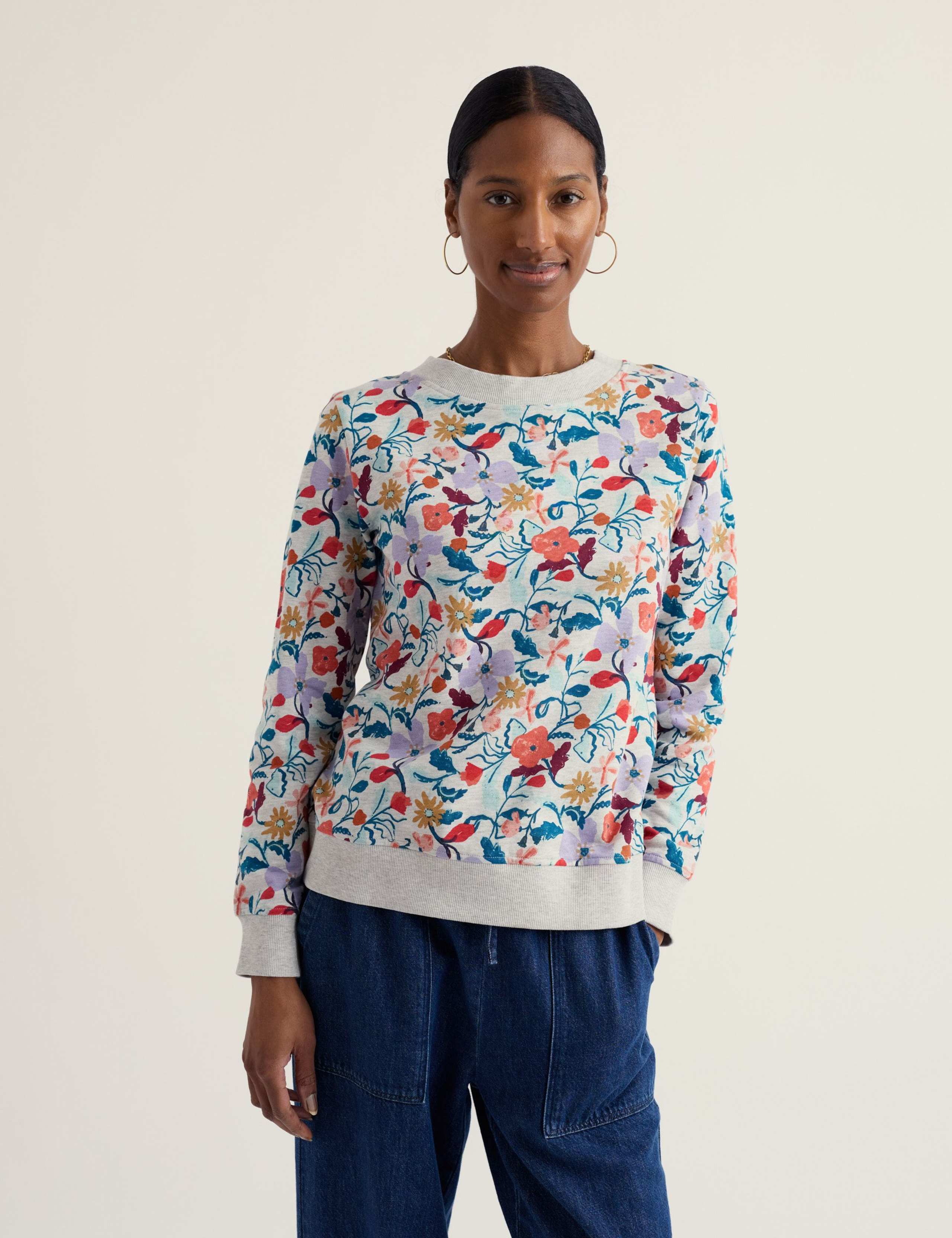Pure Cotton Floral Sweatshirt 3 of 5