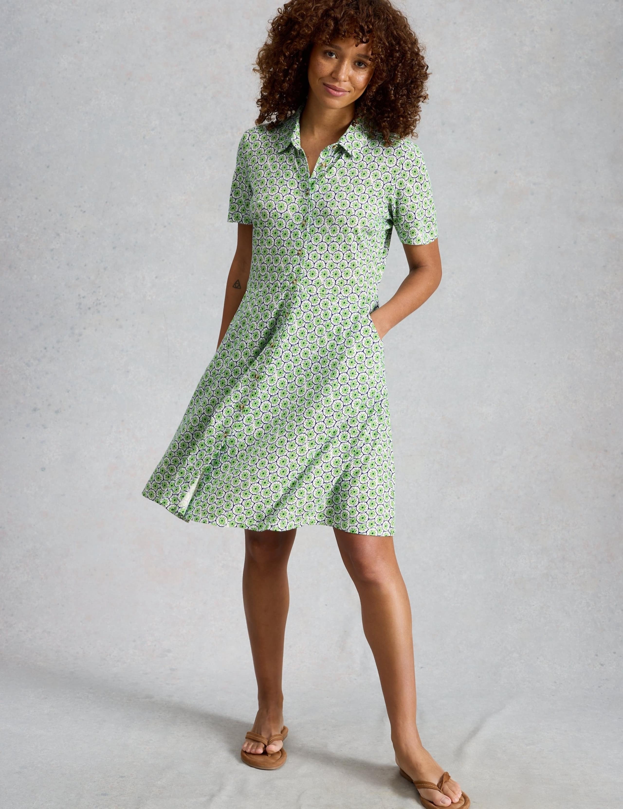 Pure Cotton Printed Shirt Dress 1 of 6
