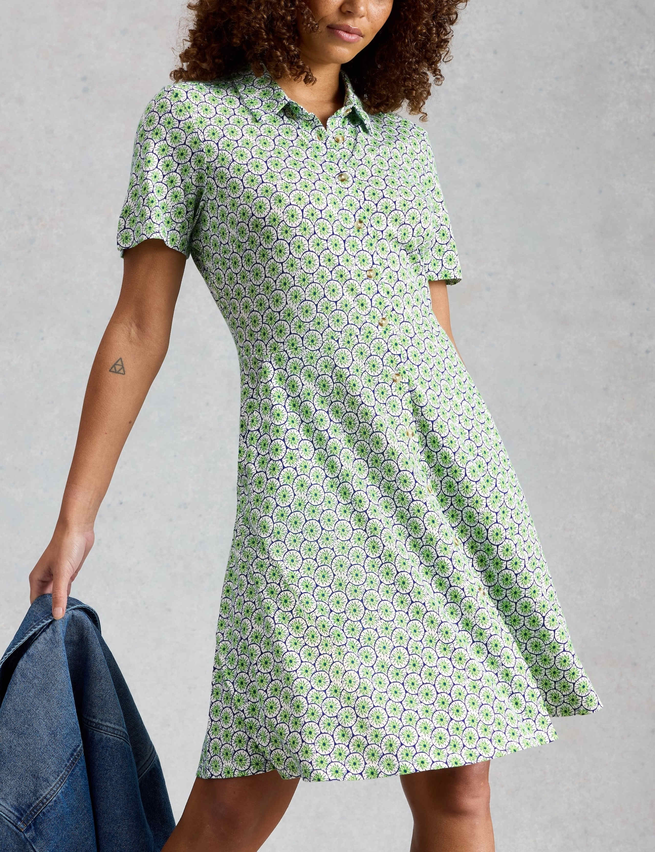 Pure Cotton Printed Shirt Dress 4 of 6