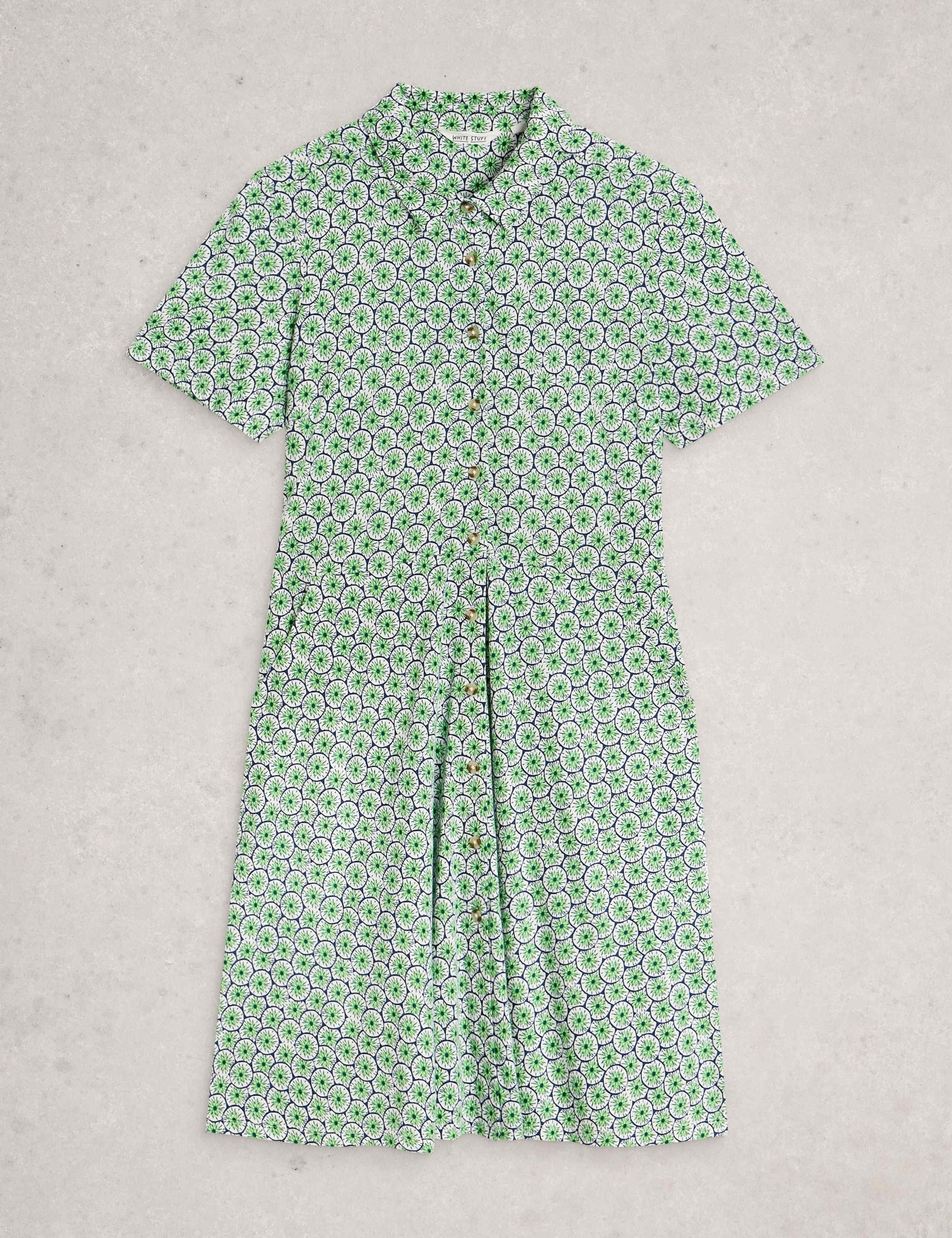 Pure Cotton Printed Shirt Dress 2 of 6