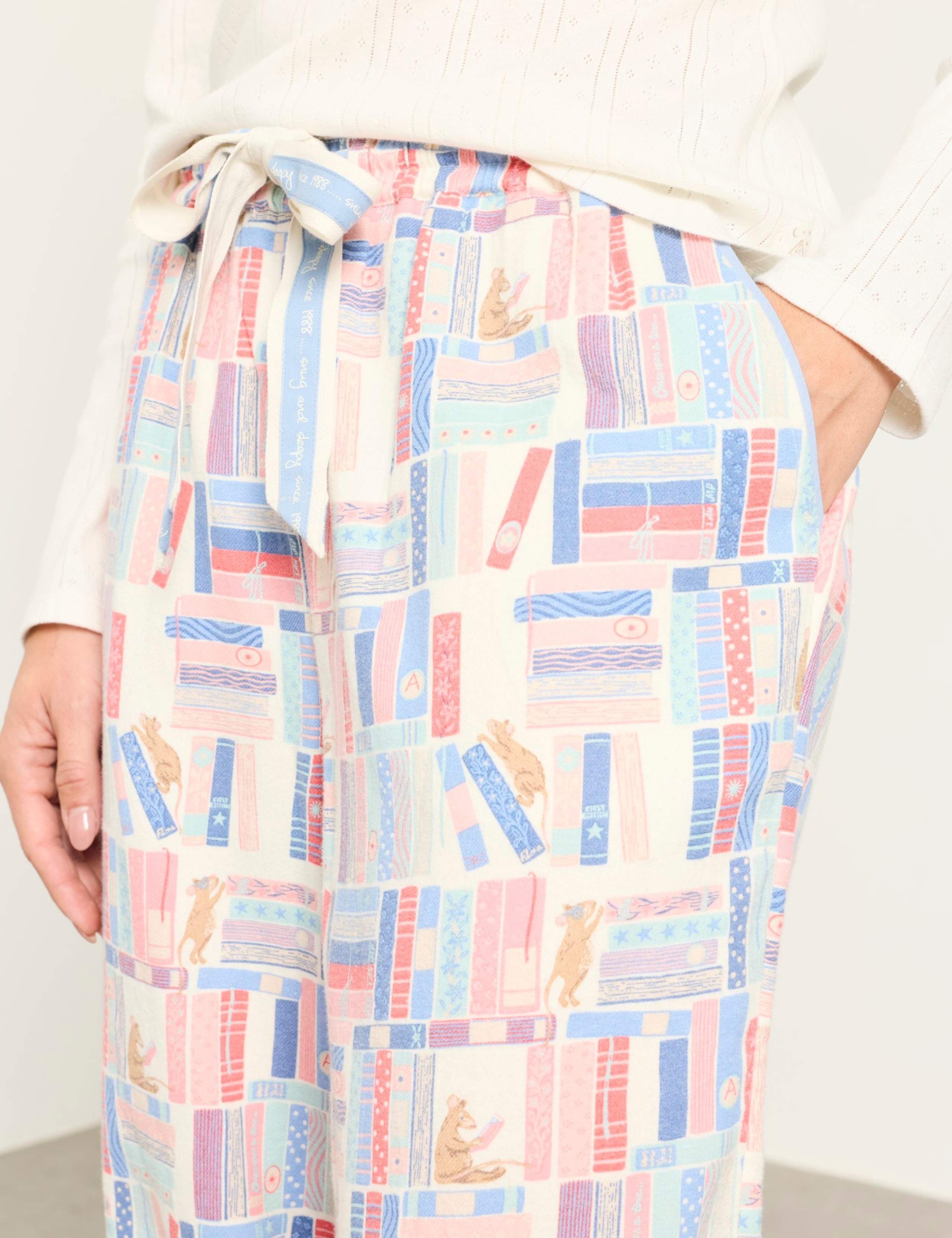 Pure Cotton Book Print Pyjama Bottoms 6 of 7